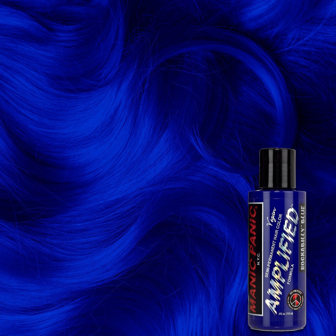 Manic Panic Amplified Semi-Permanent Hair Dye - Rockabilly Blue 118ml | Vegan & Cruelty-Free | For Vibrant DIY Hair Color at Home or Salon