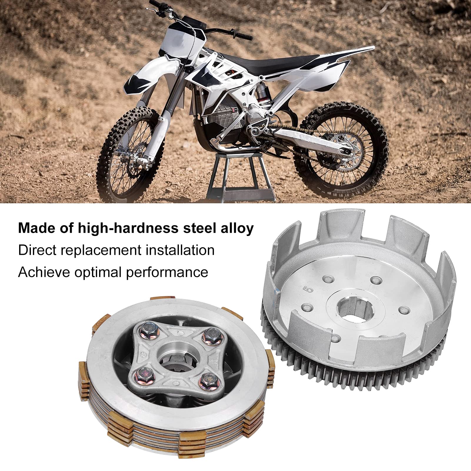 High-Performance Motorcycle Clutch Assembly - Steel Alloy Manual Clutch Kit for PIT PRO, Dirt Bike, Trail Bike & ATV - Durable Engine Upgrade for Off-Road Racing & Adventure Riding