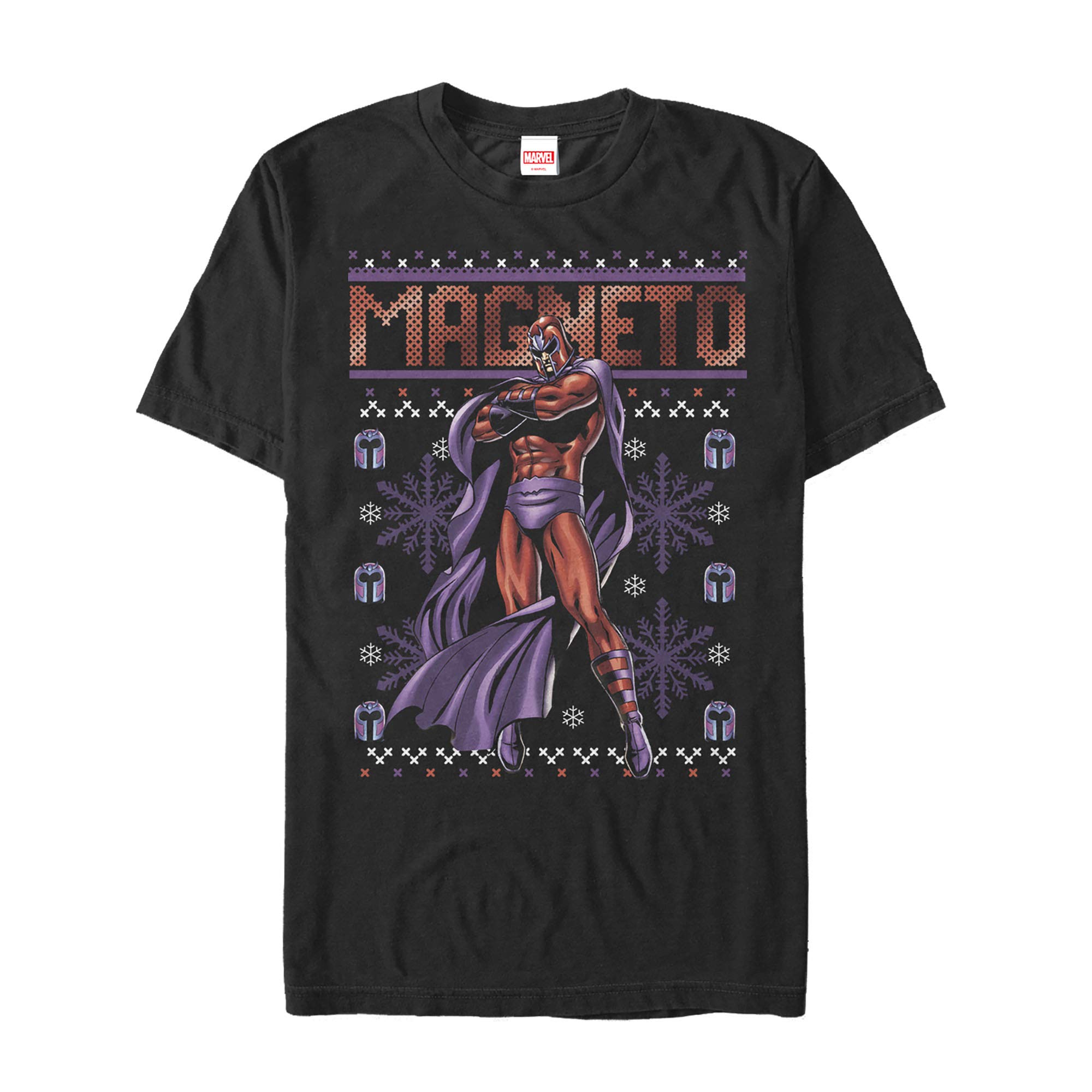 Marvel Men's Ugly Christmas X-Men Magneto Graphic T-Shirt | Superhero Holiday Gift for Fans | Perfect for Christmas Parties & Comic Conventions