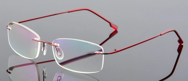 Brightzone Women's Rimless Square Copper Reading Glasses 71202 - Lightweight Blue Light Blocking Readers for Computer Work, Reading & Office Use