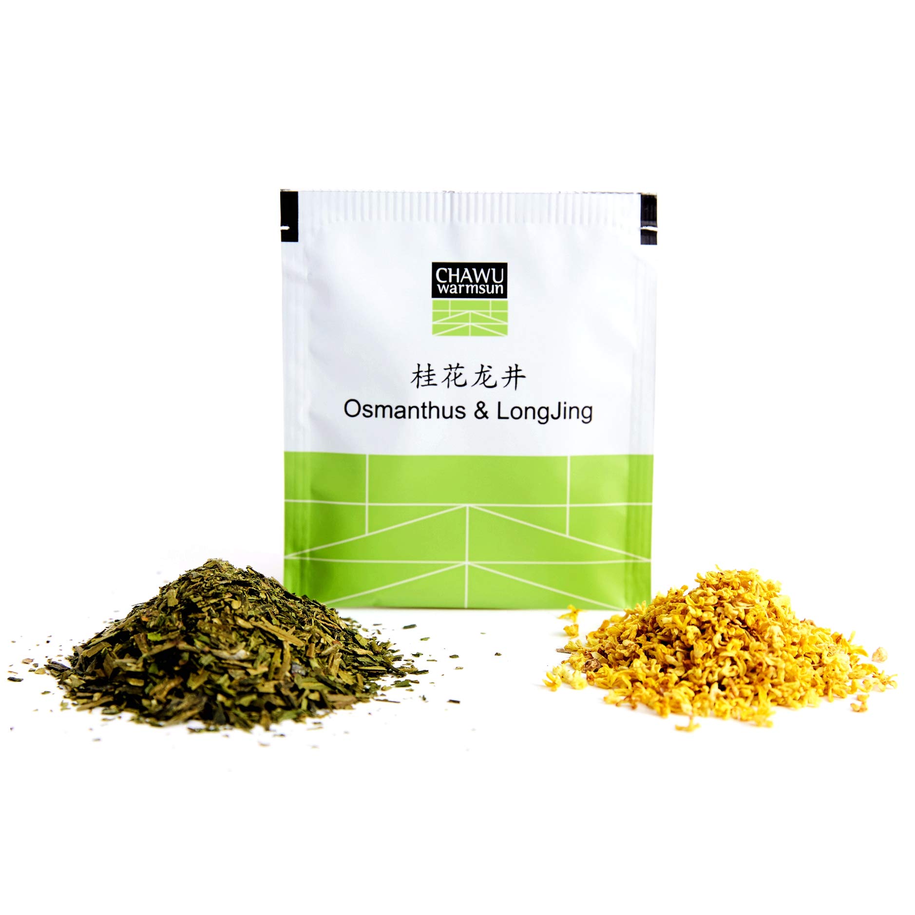 Premium Osmanthus & Longjing Green Tea Bags - 50 Count, Natural Floral Infusion with Broken Tea Leaves | Perfect for Relaxation, Office Break or After-Meal Refreshment
