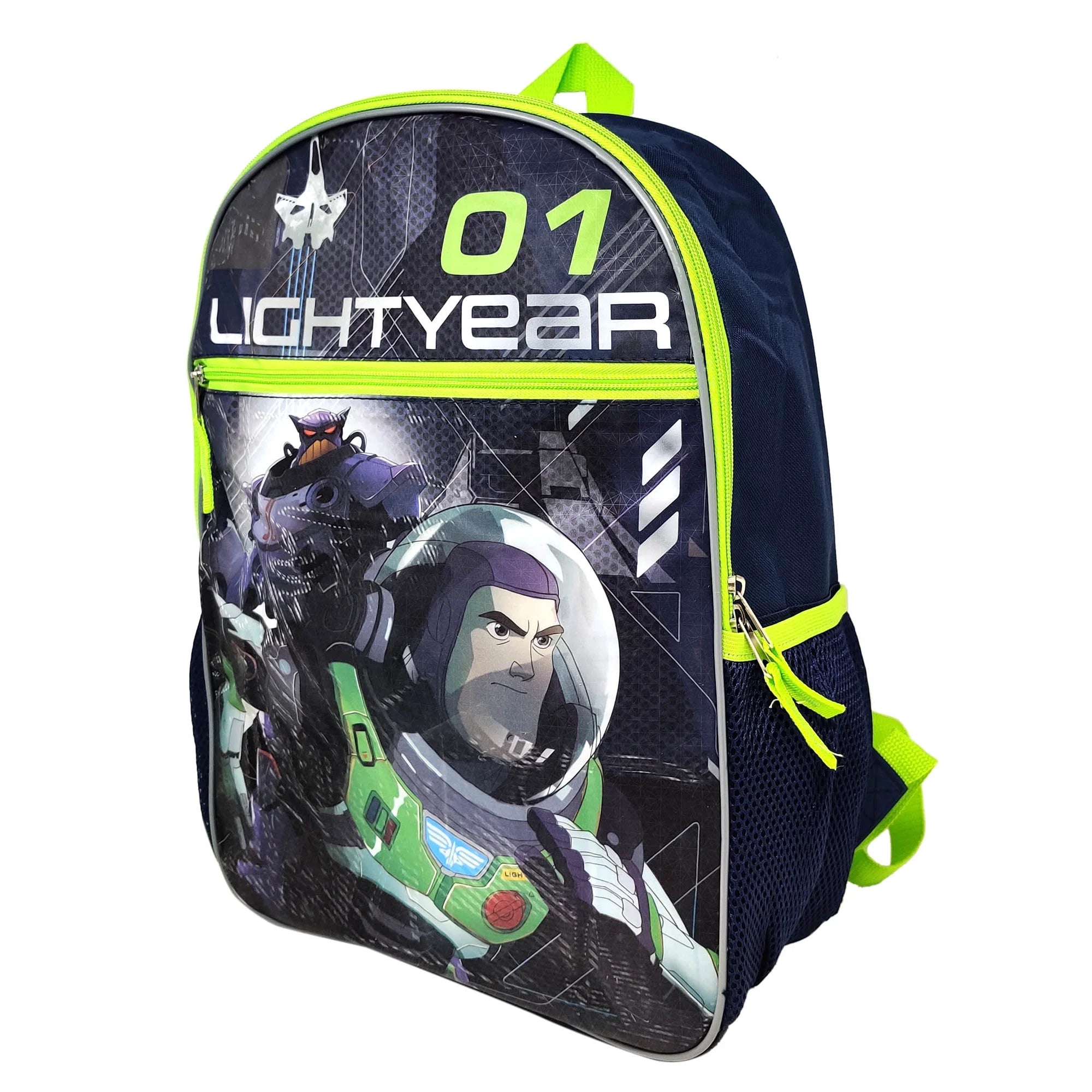 Buzz Lightyear Emperor Zurg 5-Piece Kids Backpack Set with 16-Inch School Bag - Perfect for School, Travel & Toy Story Fans