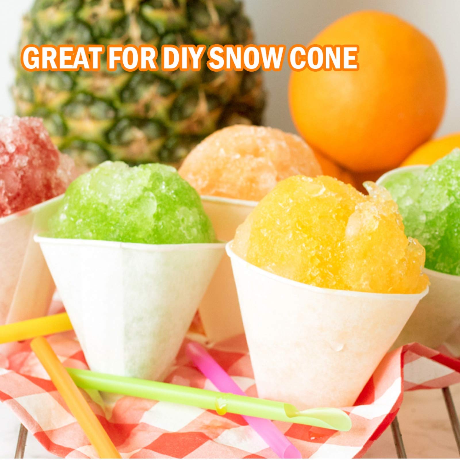Aqueenly 100-Pack 6oz White Snow Cone Cups - Wax Coated Leakproof Paper Cups for Shaved Ice, Slush, Water - Perfect for Summer Parties, Carnivals & Frozen Treats