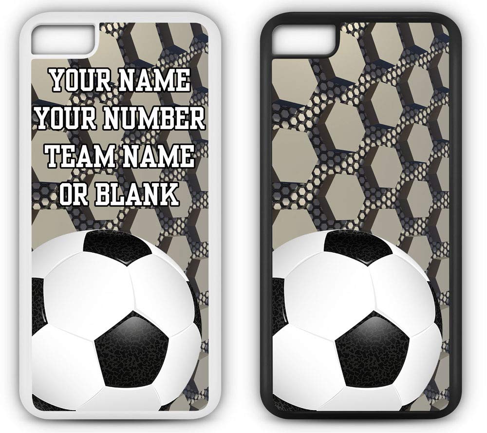 Custom Soccer Jersey iPhone 8/7 Case - Personalized Team Name & Number White Rubber Phone Cover | Perfect for Soccer Fans, Players & Gifts | SC1068 by TYD Designs