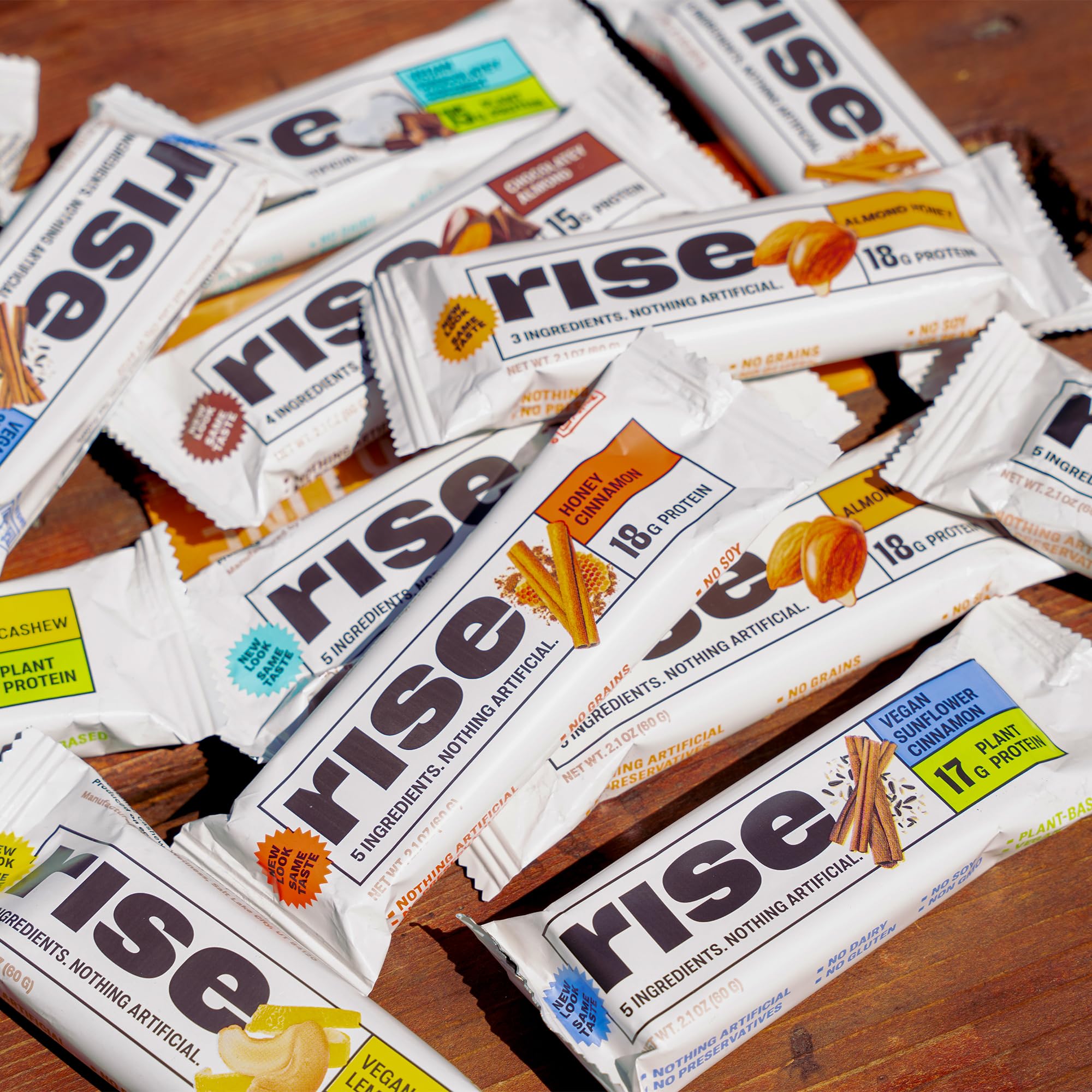 Rise Pea Protein Bar - Vegan Sunflower Cinnamon | High Protein Snack Bar with 17g Plant-Based Protein, Only 5 Whole Food Ingredients, Non-GMO, Gluten-Free, Soy-Free | Perfect for Breakfast, Post-Workout & Healthy On-the-Go Snacking