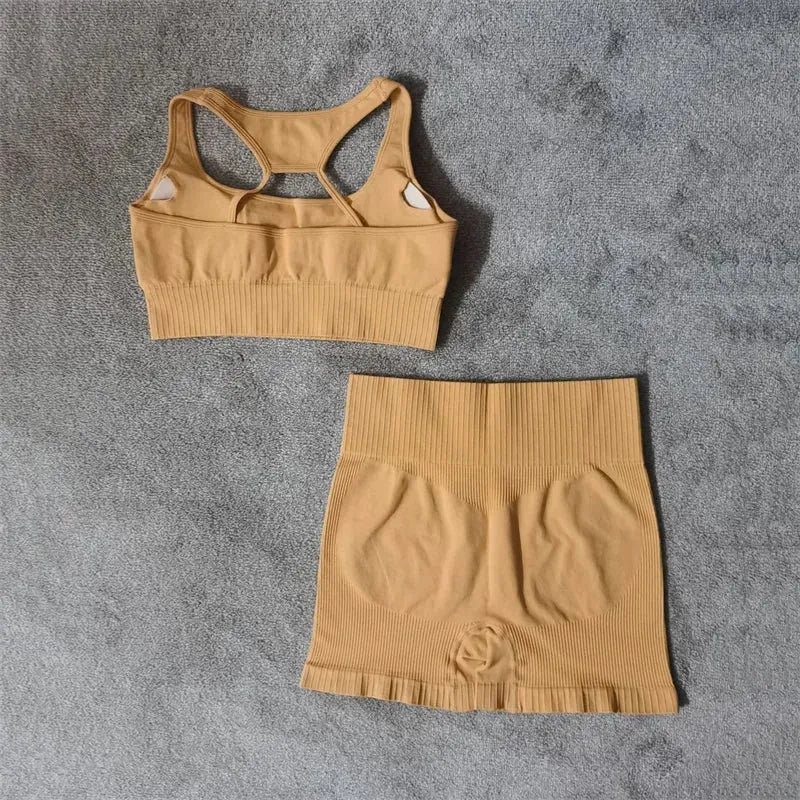 Seamless Women's Yoga Set - High Waist Workout Leggings & Sports Bra - Gym Outfits for Yoga, Pilates & Fitness Training | Breathable Activewear for Women