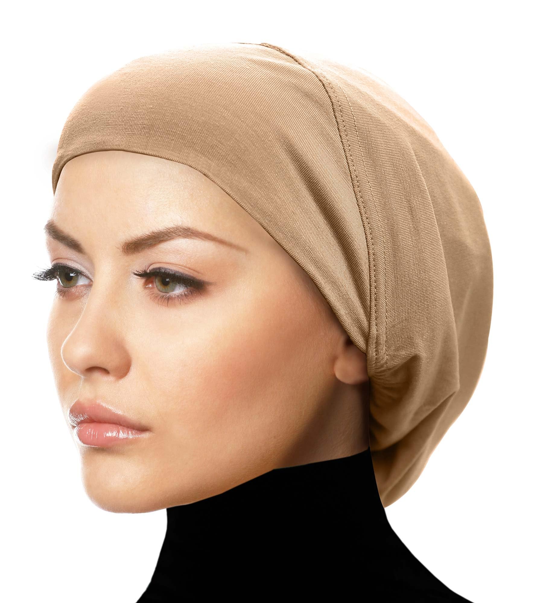 Middle Eastern Women's Cotton Snood Cap - Soft Beanie Hair Wrap, Chemo Undercap & Easy Bonnet Hat for Winter, Hijab Accessory, Head Covering for Cancer Patients & Daily Use