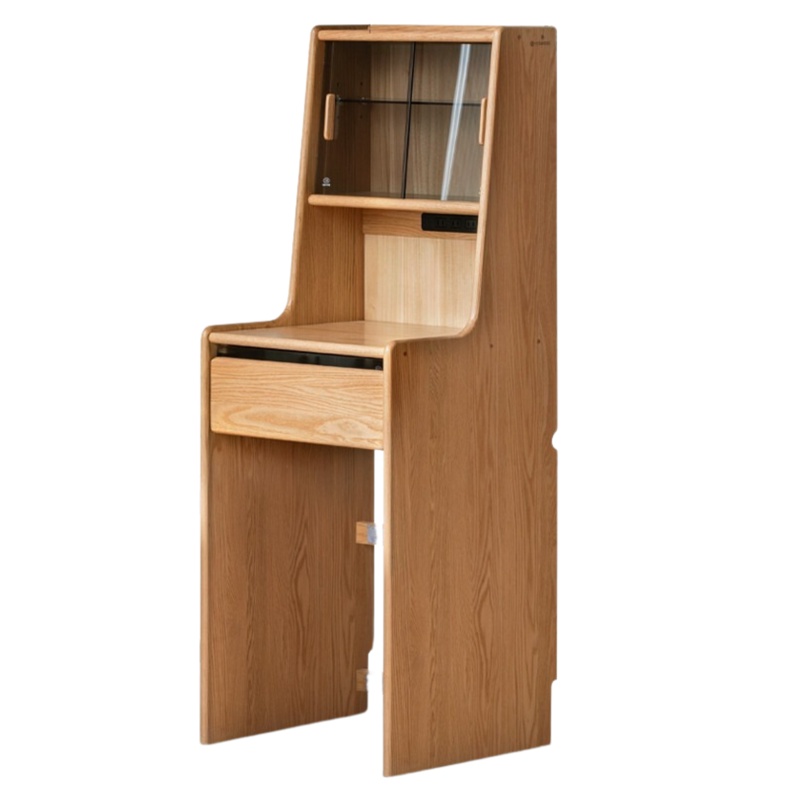 Solid Oak Wood Modern Minimalist Bedside Dressing Table - Perfect for Small Bedrooms & Apartment Vanity Areas