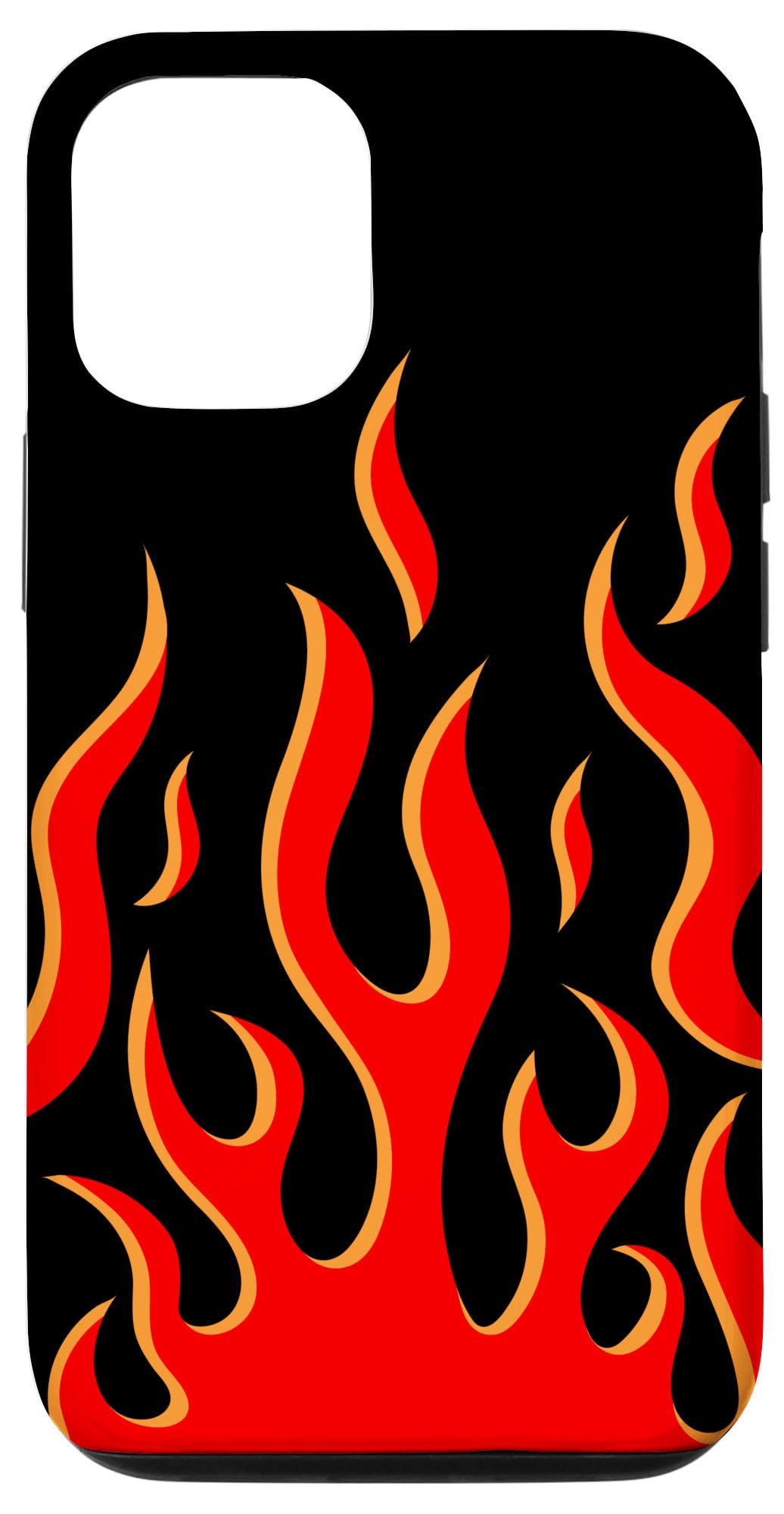 Vibrant Y2K Red Flame Fire Pattern iPhone 12/12 Pro Case - Psychedelic Aesthetic Protective Cover for Daily Use, Parties & Fashion Statements