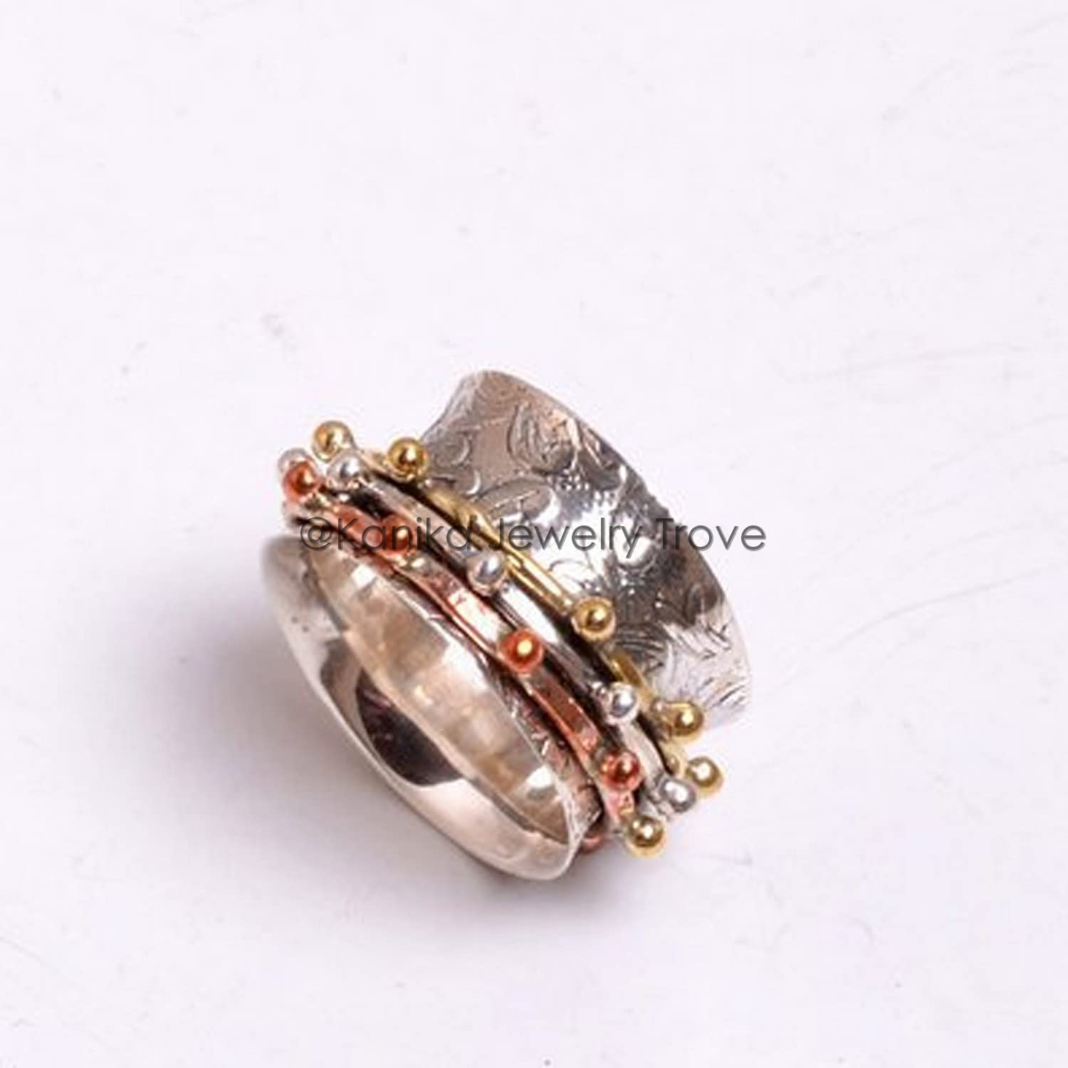 925 Sterling Silver Spinner Band Rings for Women - Anxiety Relief & Meditation Fidget Ring - Size 9 - Perfect Gift for Mother's Day, Stress Relief & Focus Enhancement
