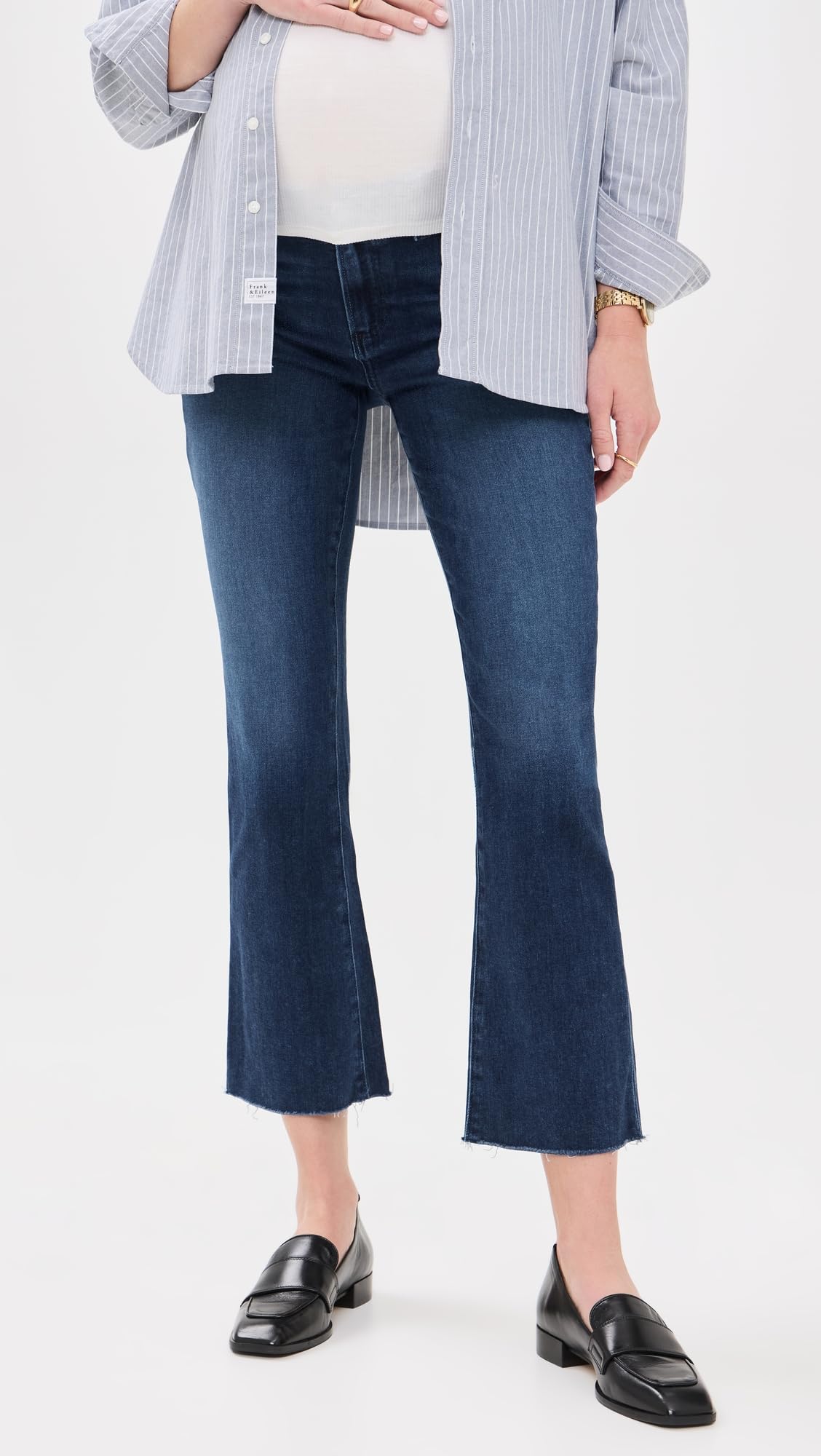 PAIGE Women's Claudine Maternity Jeans with Raw Hem - Stretch Denim Pants for Pregnant Women | Comfortable & Stylish Pregnancy Outfit for Work & Casual Wear