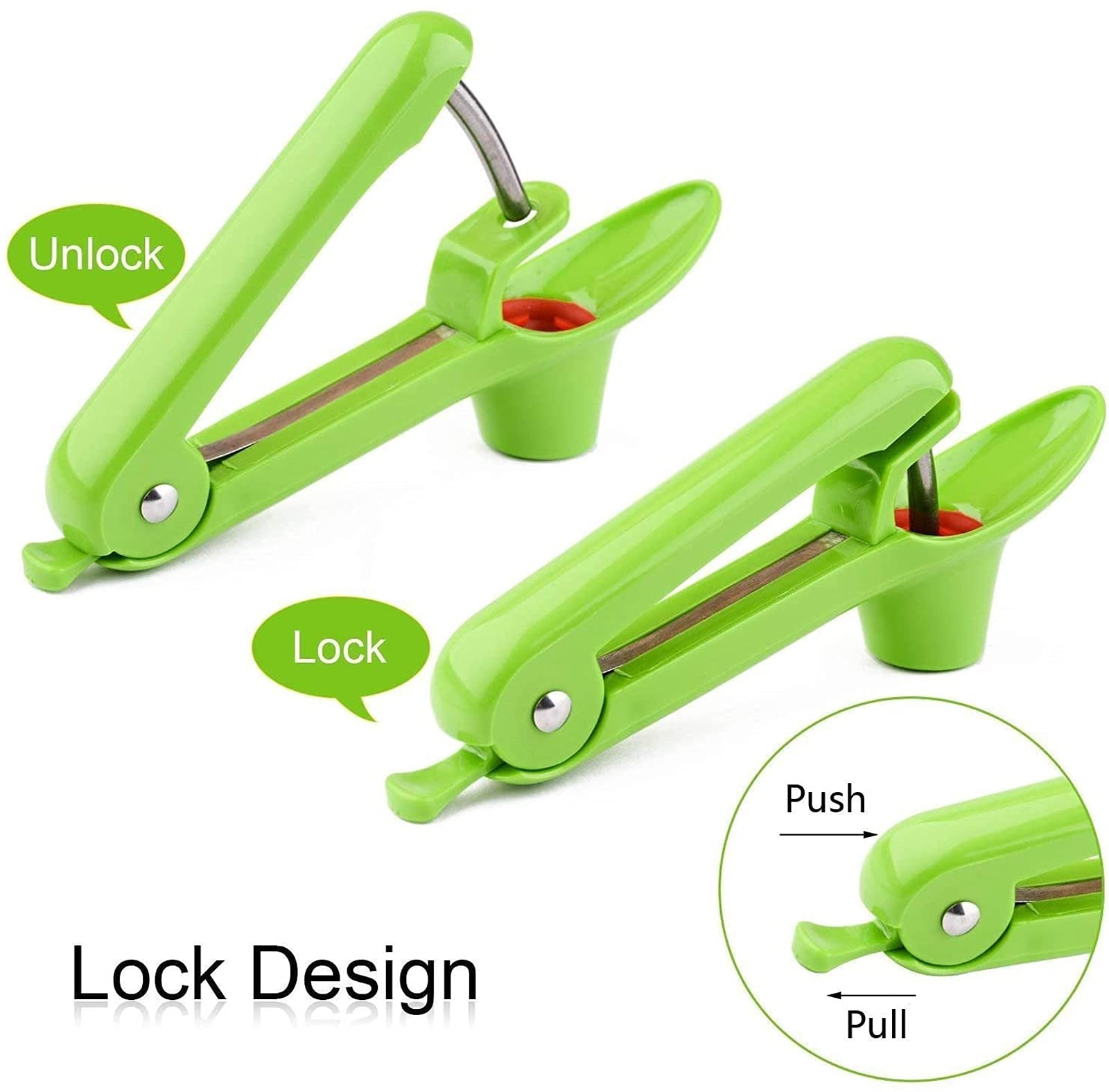 Best Cherry Pitter Tool - Stainless Steel Cherry & Olive Pitter with Stone Remover for Jam Making, Baking, Canning - Compact Lock Design for Easy Storage | Perfect for Home Kitchen, Picnics, and DIY Fruit Preserves