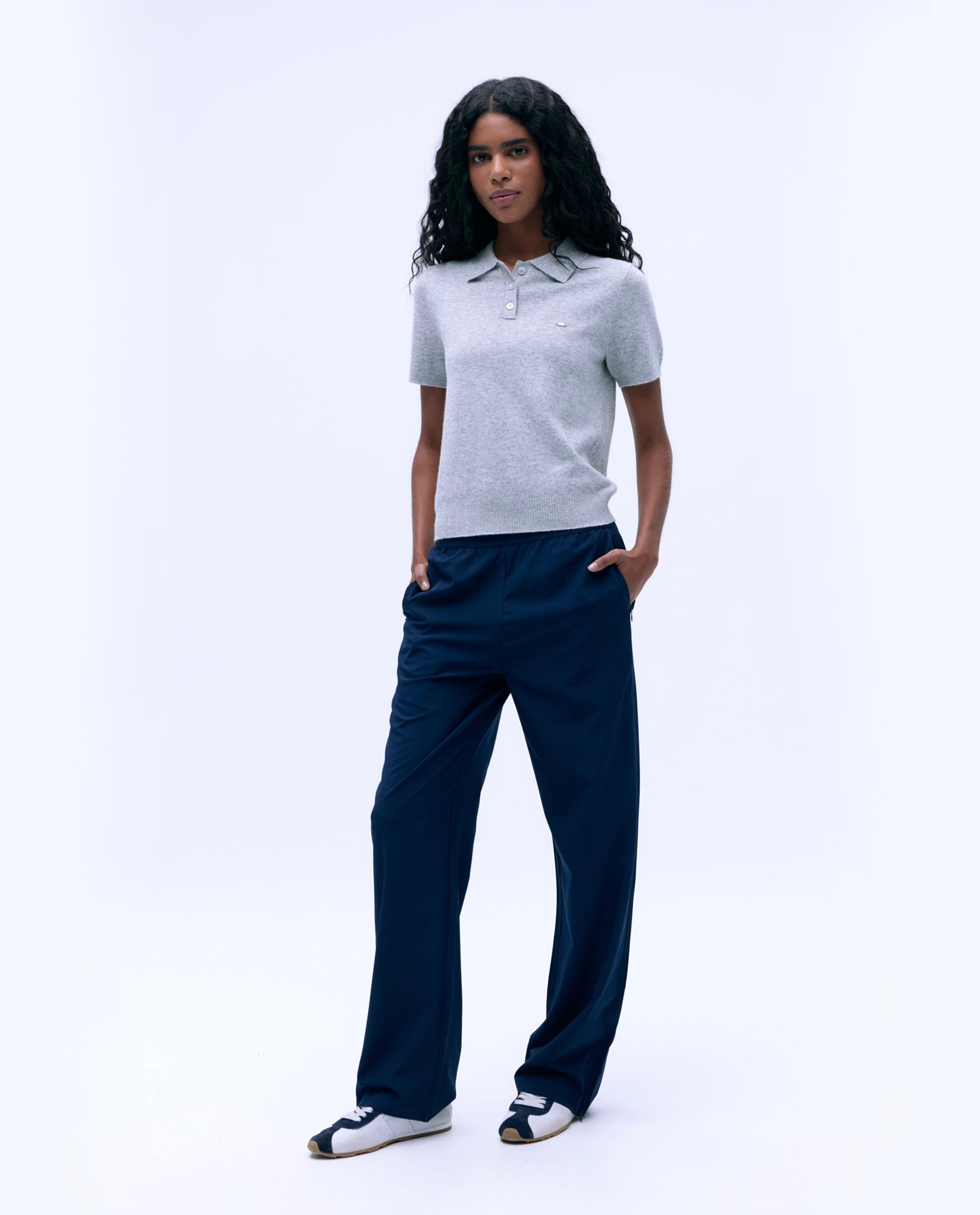 Men's Light Grey Melange Knit Short Sleeve Polo Shirt - Breathable Casual Top for Golf, Work & Summer Outfits