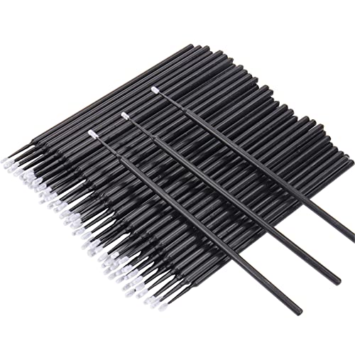 400 PCS Disposable Micro Applicator Brushes - 1.5mm Head Diameter Eyelash Extension Tools, Mascara Wands & Lash Remover Brushes (Black) - Perfect for Professional Salon, DIY Eyelash Extensions & Makeup Application