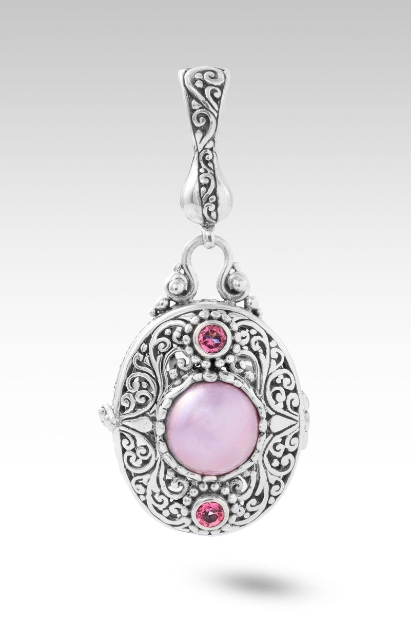 Stay Where Joy Is Locket Pendant™ - Pink Mabe Pearl & Pale Plum™ Mystic Topaz Necklace | Perfect for Valentine's Gifts, Anniversary Presents & Everyday Elegance