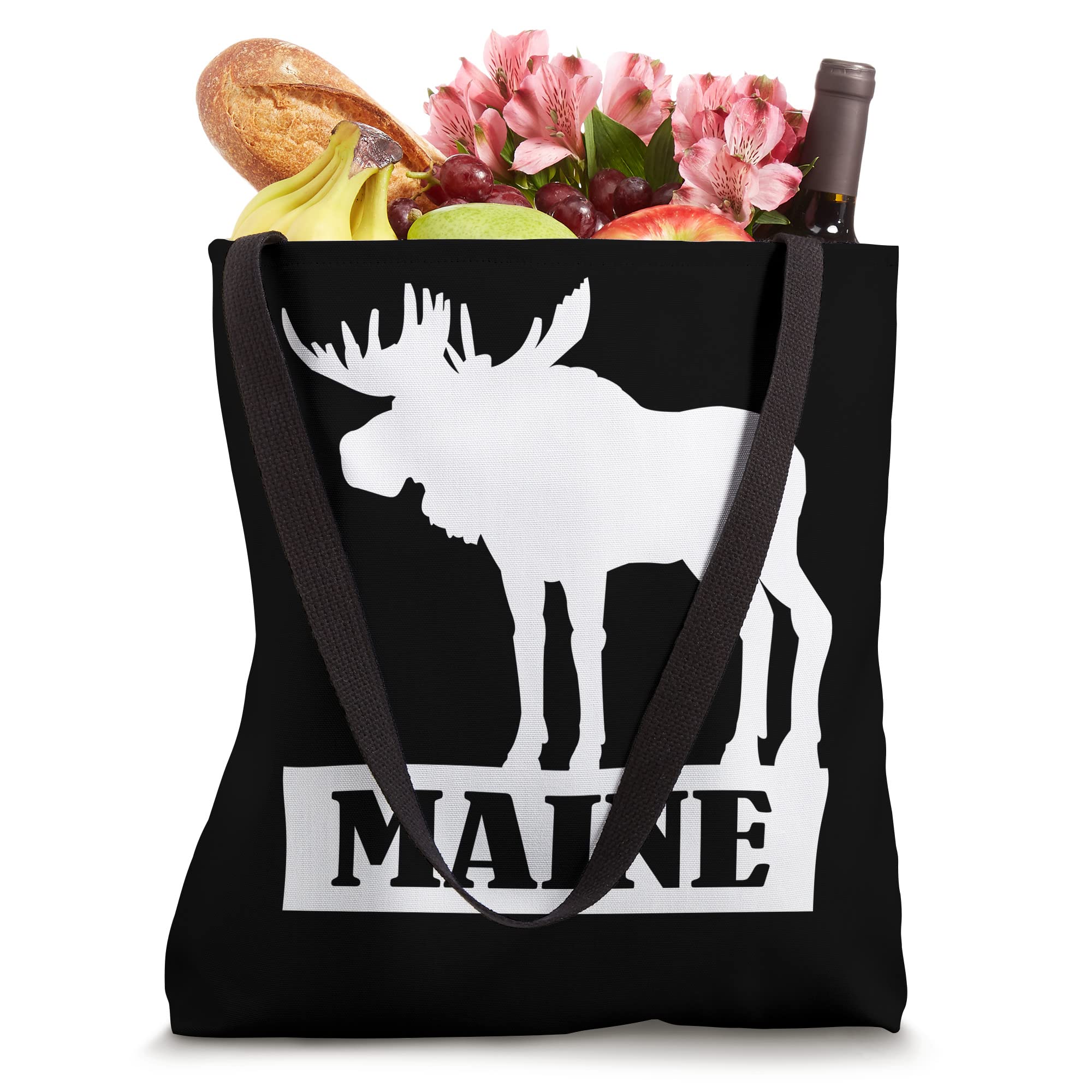 Maine Moose Tote Bag - Durable Canvas Shopping Bag with Wildlife Design - Perfect for Groceries, Beach Trips & Outdoor Adventures