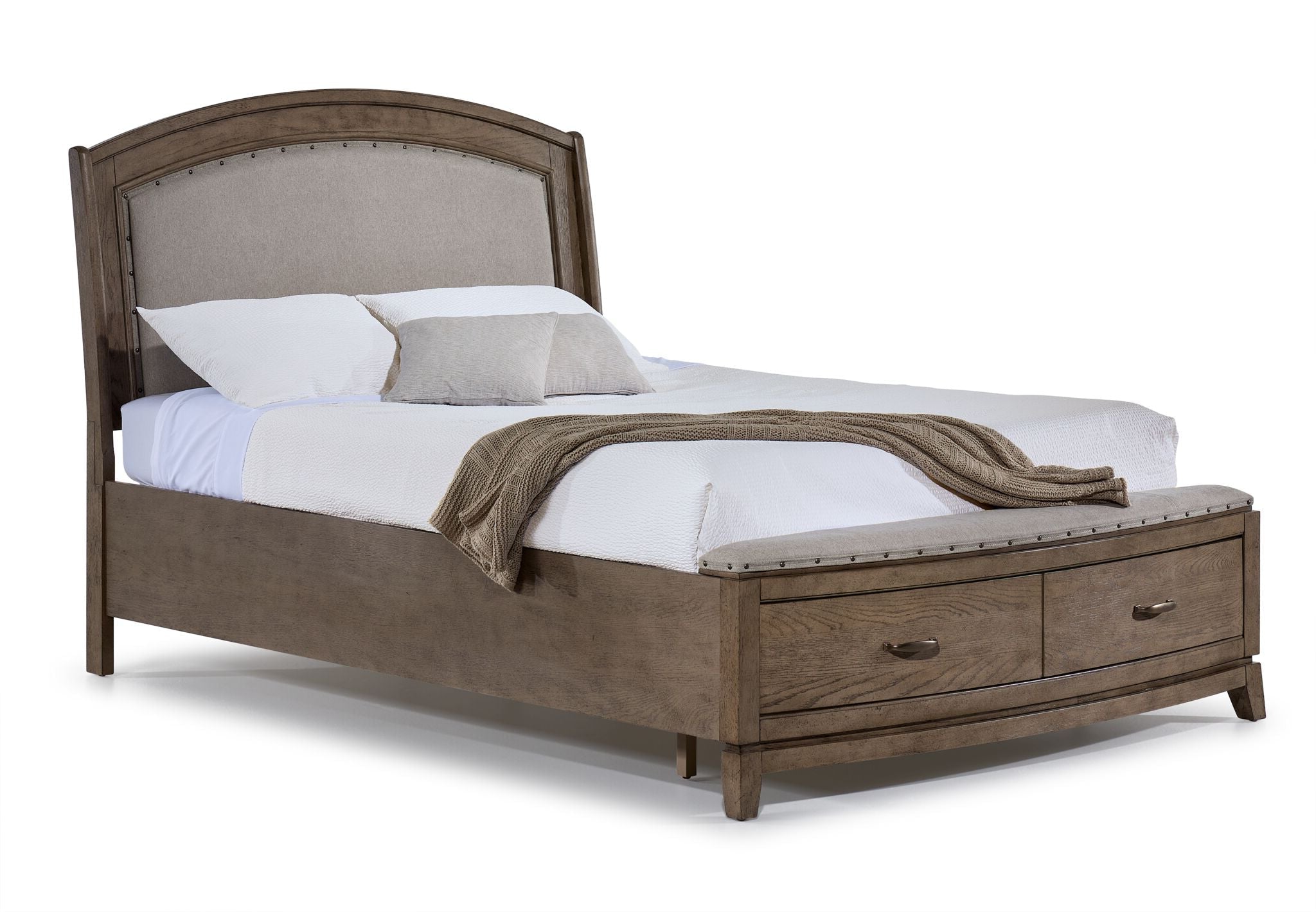 Camelot 3-Piece King Size Storage Bed Frame in Burnished Beige - Modern Bedroom Furniture with Underbed Storage for Space Saving & Organization
