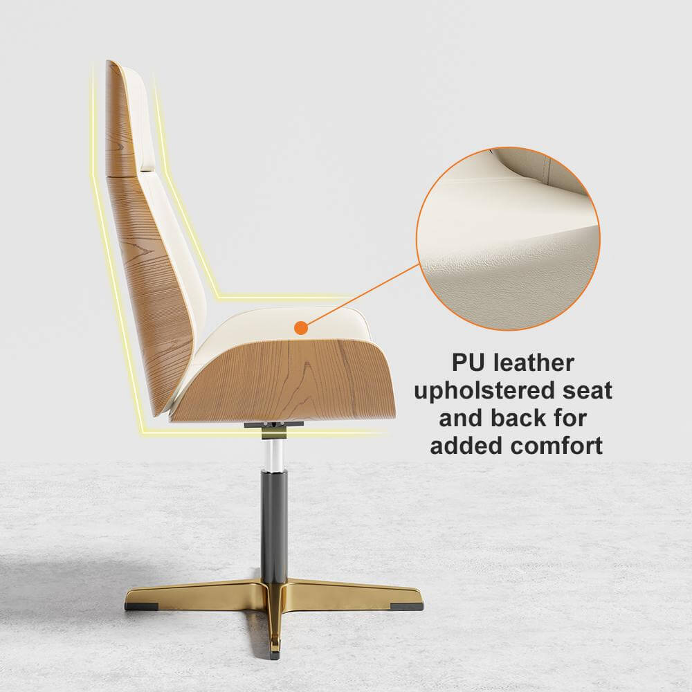 Premium Leather Modern Home Office Chair - Ergonomic High Back Executive Desk Chair with Lumbar Support - Perfect for Working from Home, Gaming & Conference Rooms