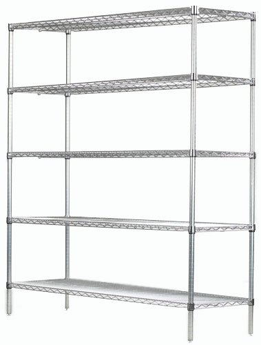 5-Tier Chrome Starter Shelving Unit 21x42x54
