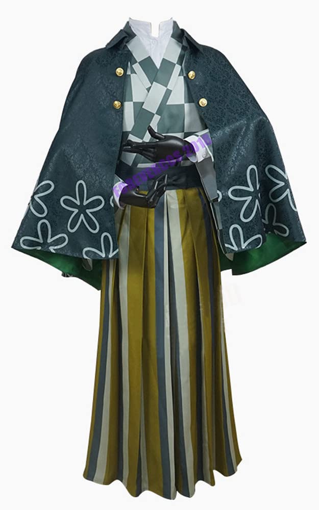 Anime Demon Slayer Kamado Tanjirou Cosplay Costume Kimono Outfit with Sword - Complete Halloween Cosplay Set for Anime Conventions & Themed Parties