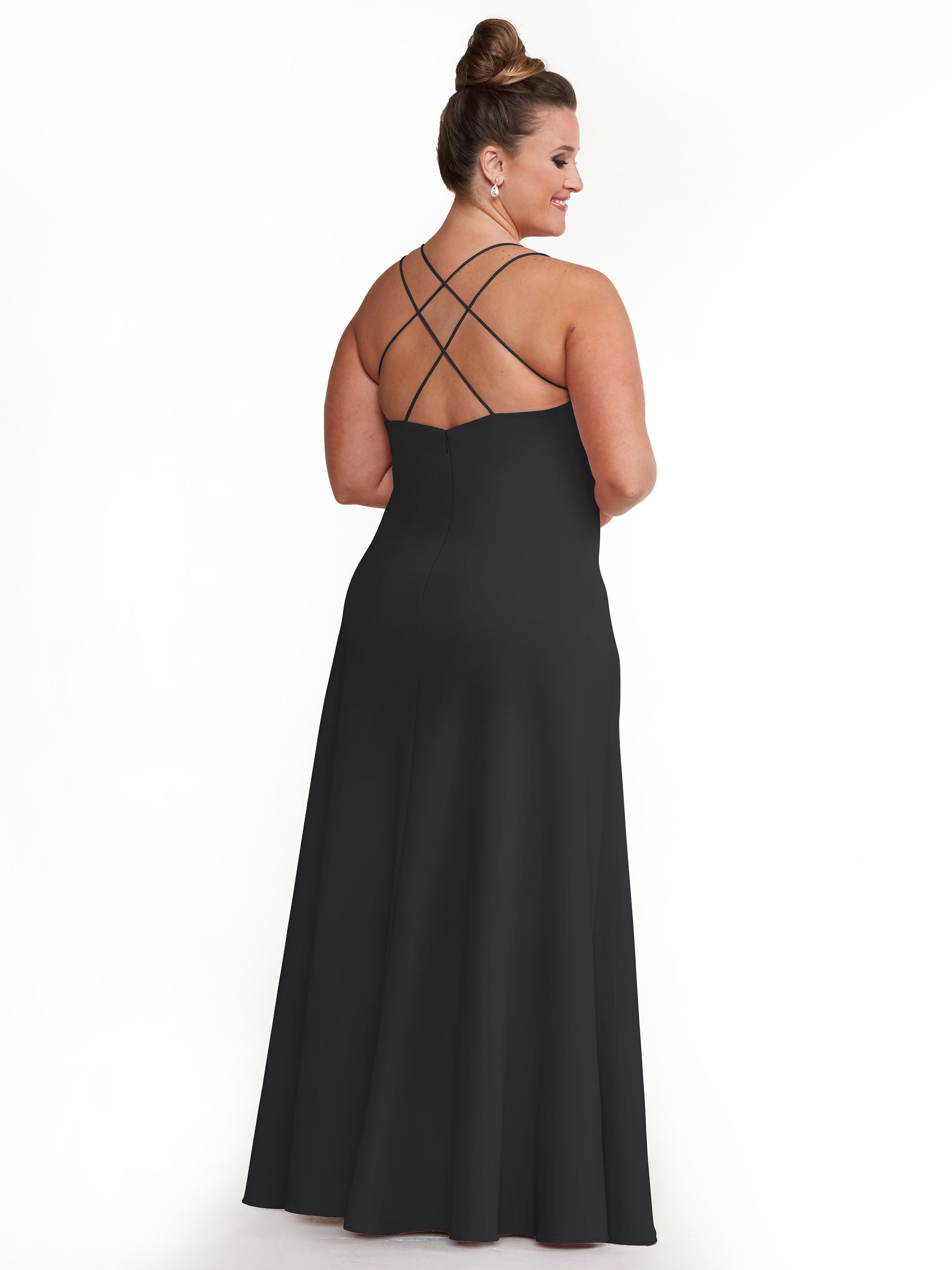Elegant 83045 Double Knit A-Line Bridesmaid Dress with Adjustable Spaghetti Straps - Perfect for Weddings, Formal Events & Special Occasions