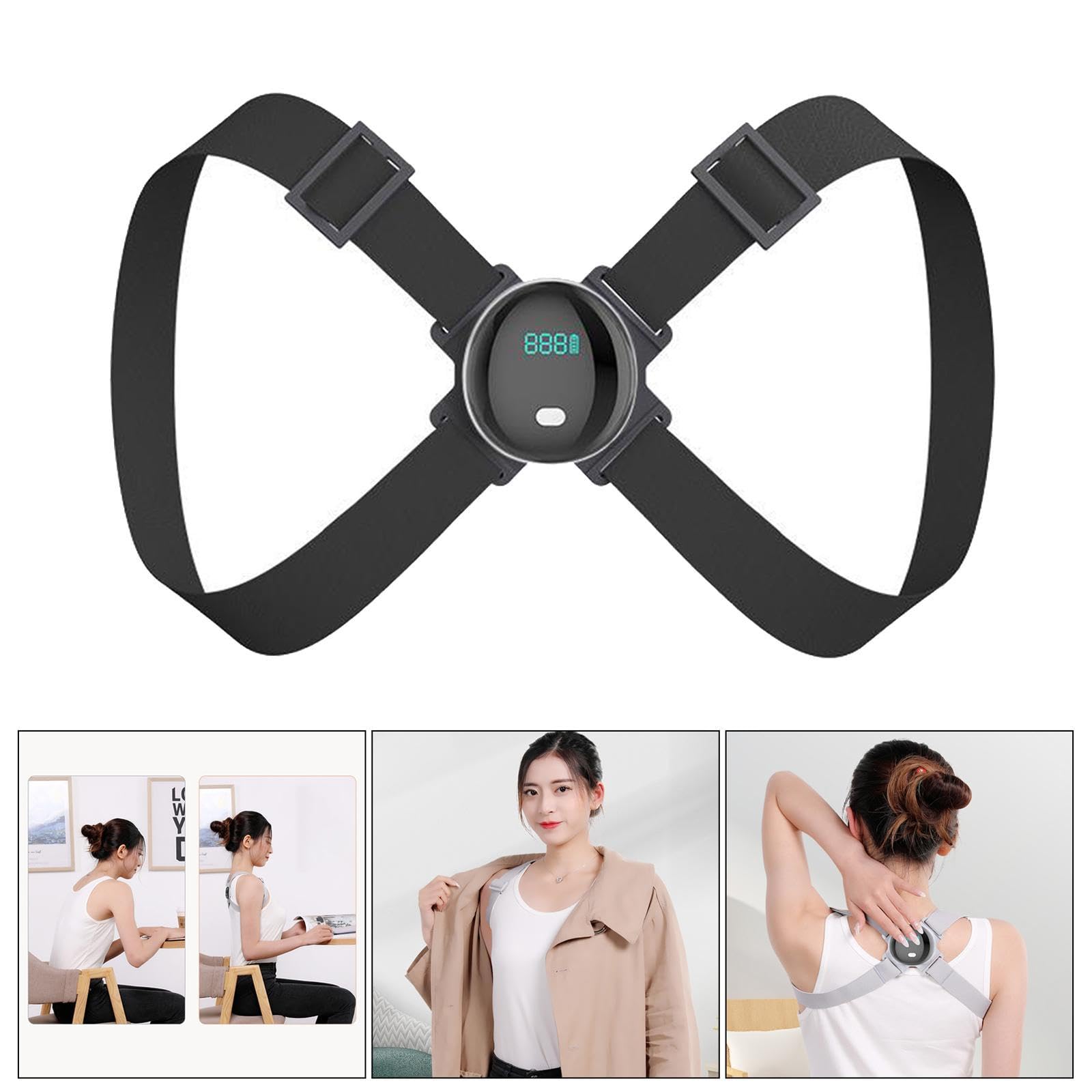 Luzhengyang Smart Posture Corrector with Slouch Detector - Adjustable Back Brace for Men & Women - Improve Posture, Relieve Back & Neck Pain - Ideal for Office Work, Gaming & Daily Activities