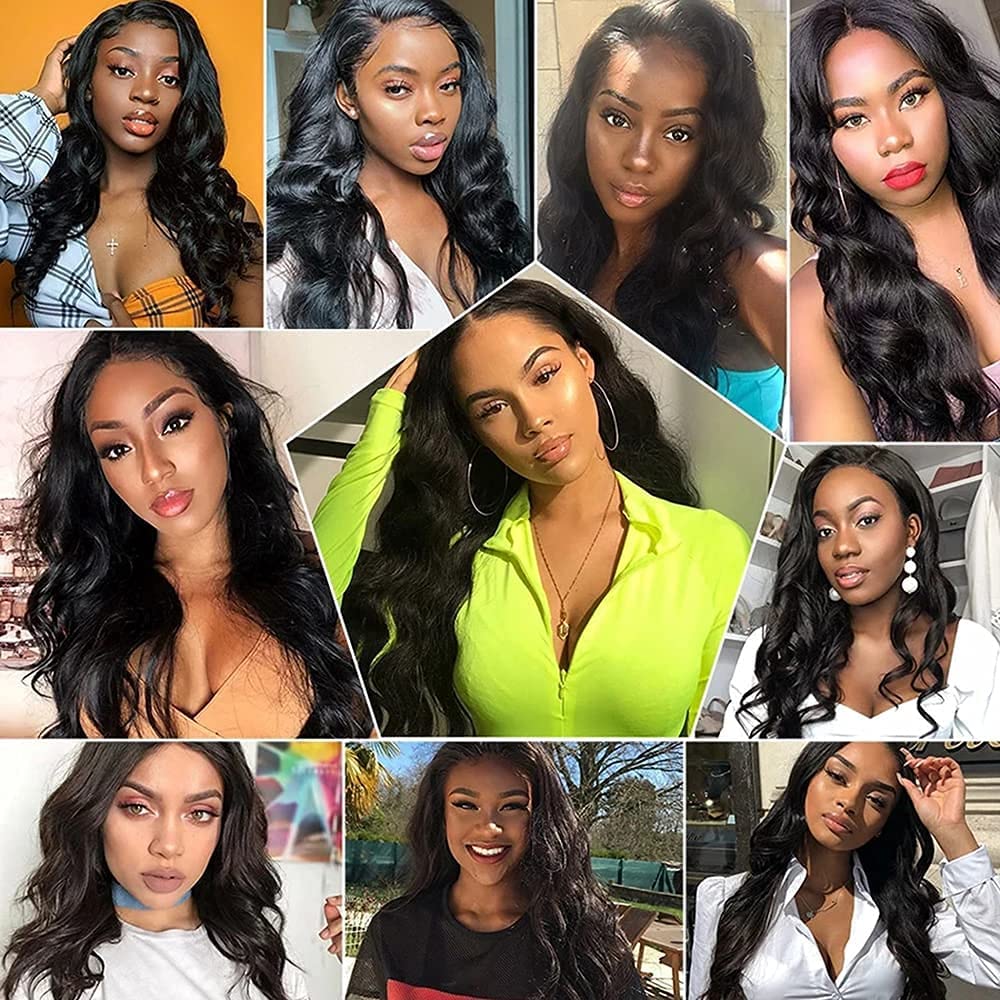 13x4 HD Pre Plucked Body Wave Lace Front Wig with Baby Hair | Glueless Transparent Lace Frontal | 180% Density Brazilian Virgin Human Hair Wigs for Black Women | 20 Inch Natural Looking Wig for Daily Wear, Parties & Special Occasions