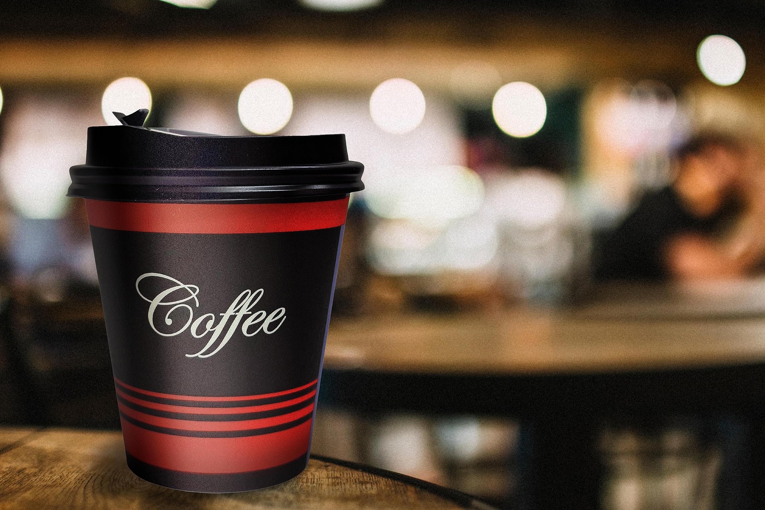 50-Pack 12oz Disposable Paper Coffee Cups with Black Lids, Sleeves & Stirrers - Eco-Friendly Hot/Cold Beverage Cups for Coffee, Tea, Hot Chocolate, Latte & Cappuccino - Perfect for Office, Travel, Parties & Cafes