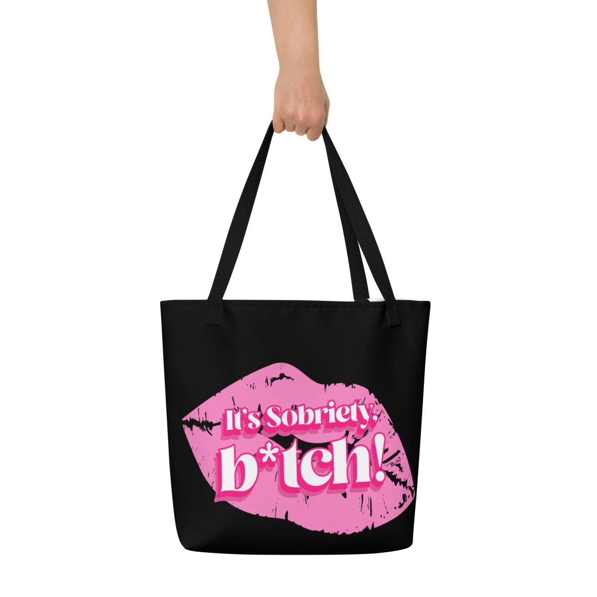 Sobriety Sass Large Tote Bag - Motivational Recovery Tote for Women - Perfect for AA Meetings, Sober Living & Daily Inspiration