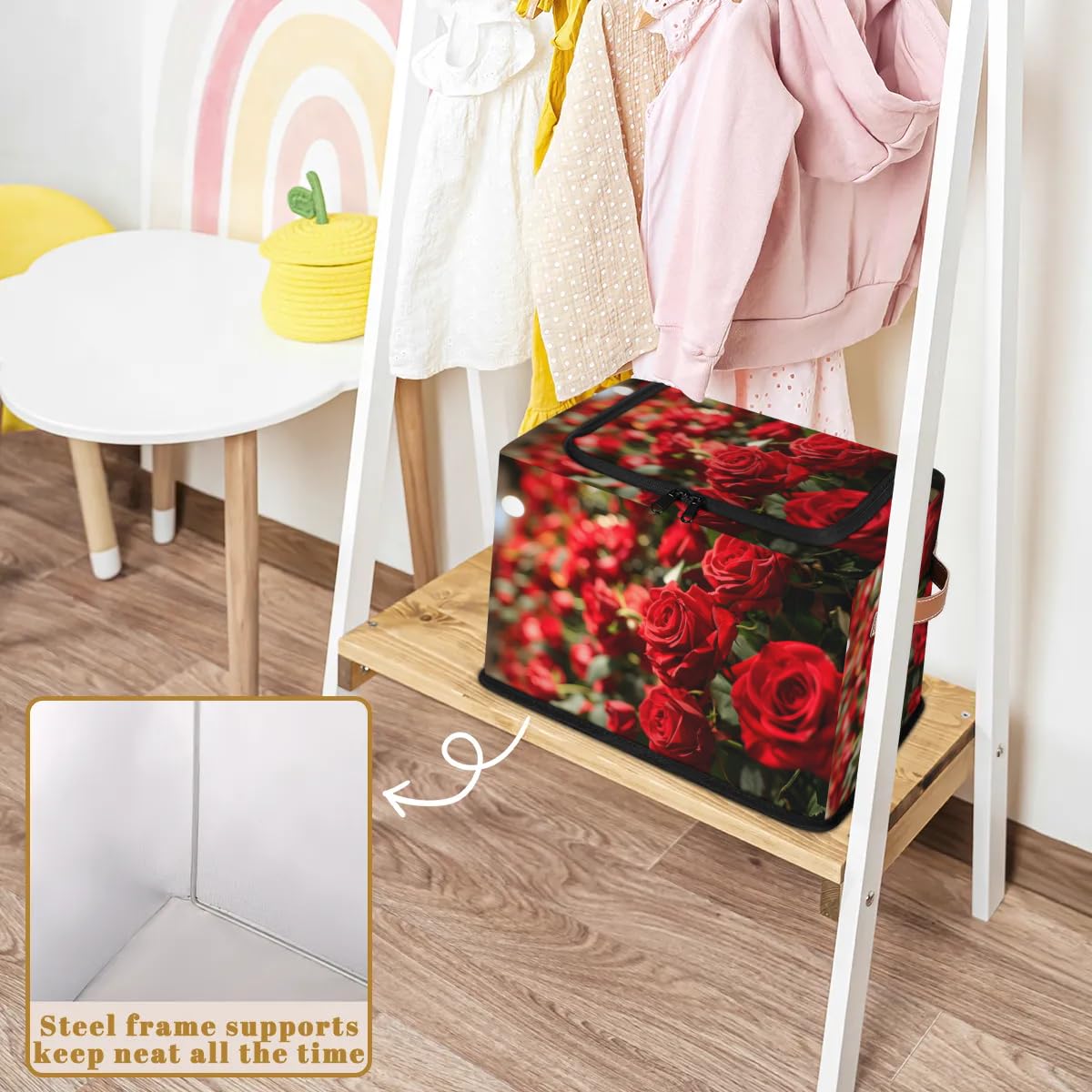 Valentine's Day Storage Boxes with Sturdy Handles - 2 Pack Zippered Storage Bins for Clothes, Toys & Home Organization - Perfect for Bedroom, Closet & Nursery Storage Solutions