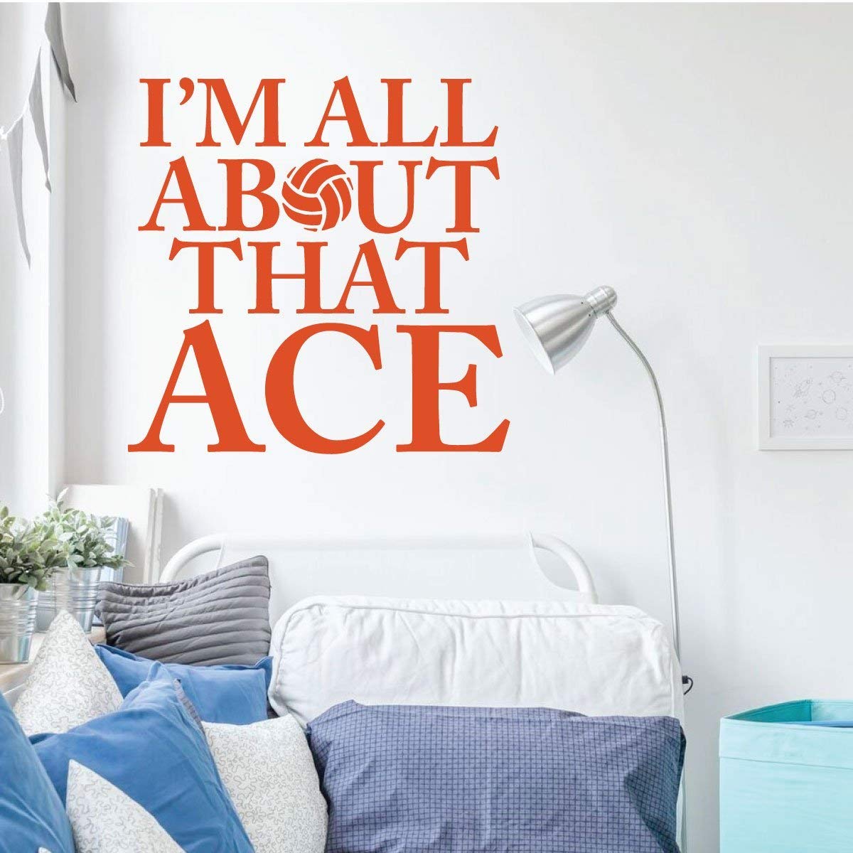 Volleyball Wall Decal - Ace Sports Vinyl Sticker for Girls Bedroom & Playroom - Removable Sports Decor - Perfect for Volleyball Lovers & Team Spirit