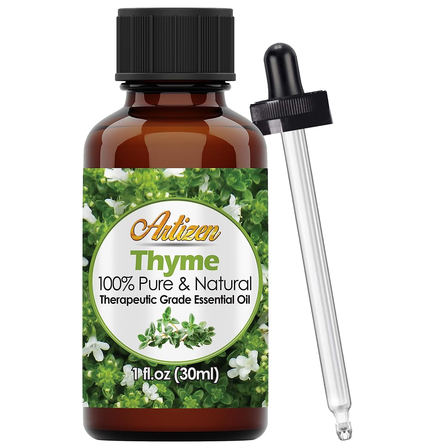 Artizen 30ml Pure Thyme Essential Oil - 1 Fluid Ounce for Aromatherapy, Massage & DIY Skincare