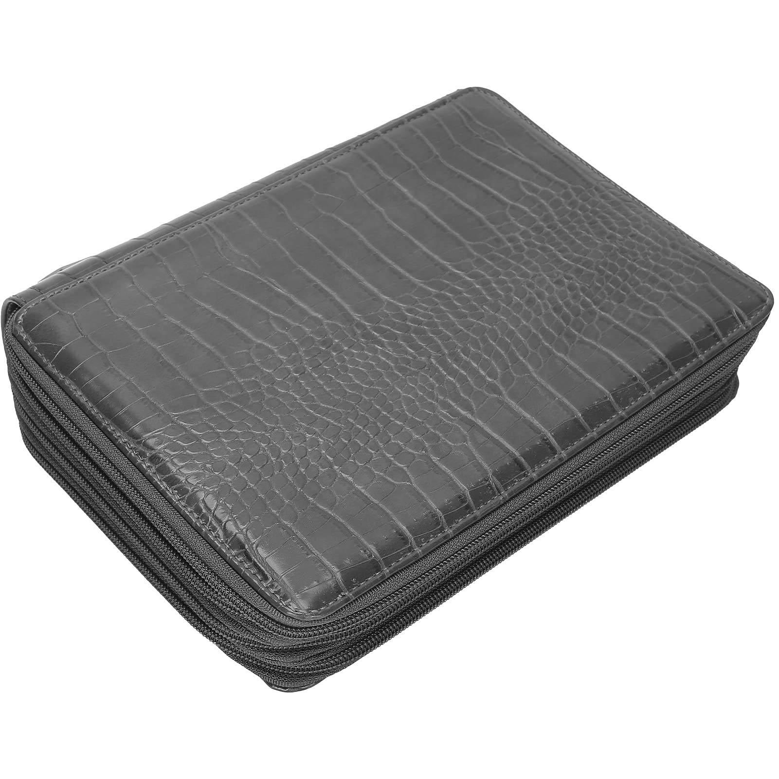 4-Layer Zipper Pen Case with 200 Slots - Large Capacity Pencil Holder for Pens, Colored Pencils & Markers (Grey) - Perfect for School, Office & Art Supplies Organization