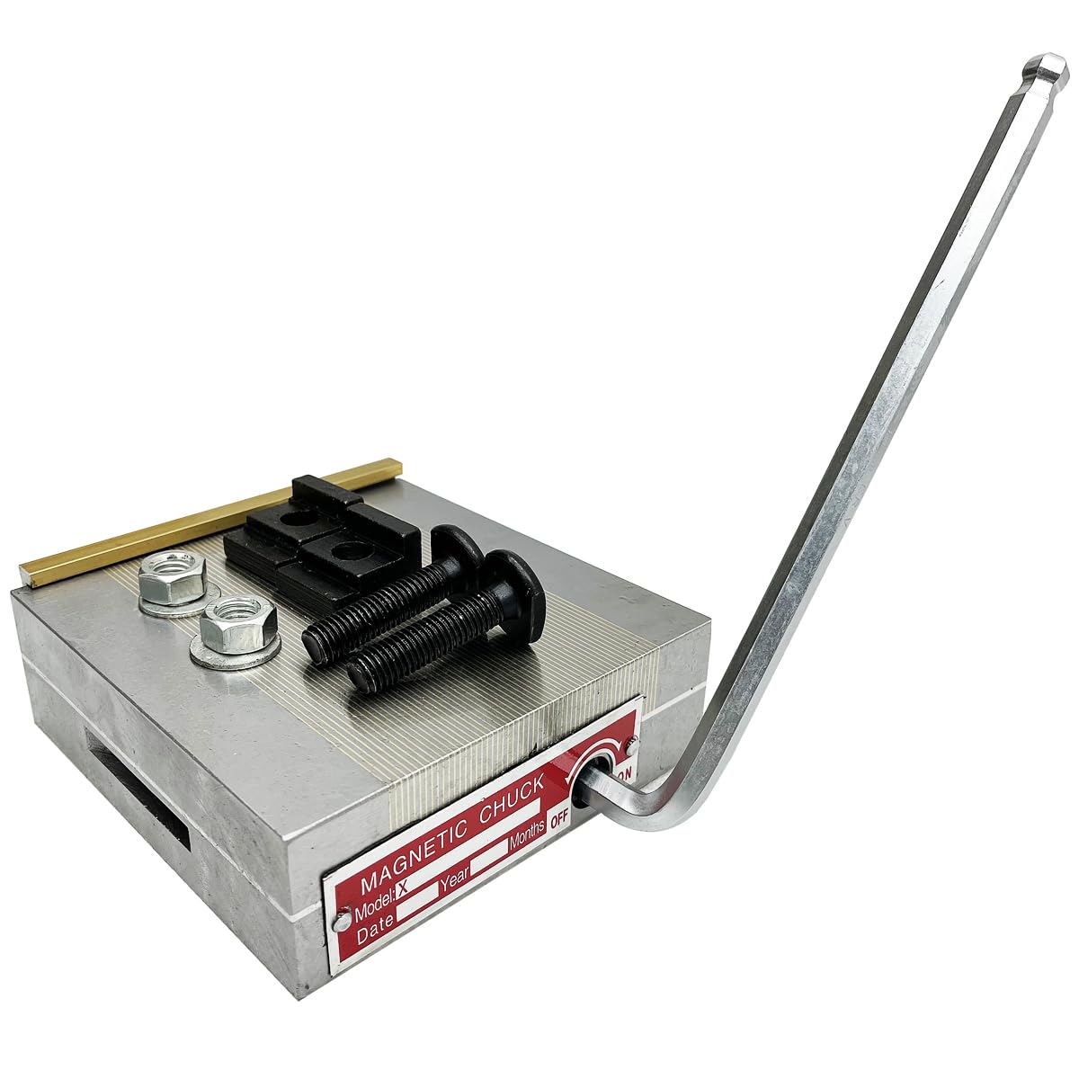 INTBUYING 6x6 Inch Rectangular Magnetic Chuck - High Power Permanent Magnet for Lathe & Surface Grinding (100-120 N/cm²) - Ideal for Metalworking, Precision Machining & Industrial Applications