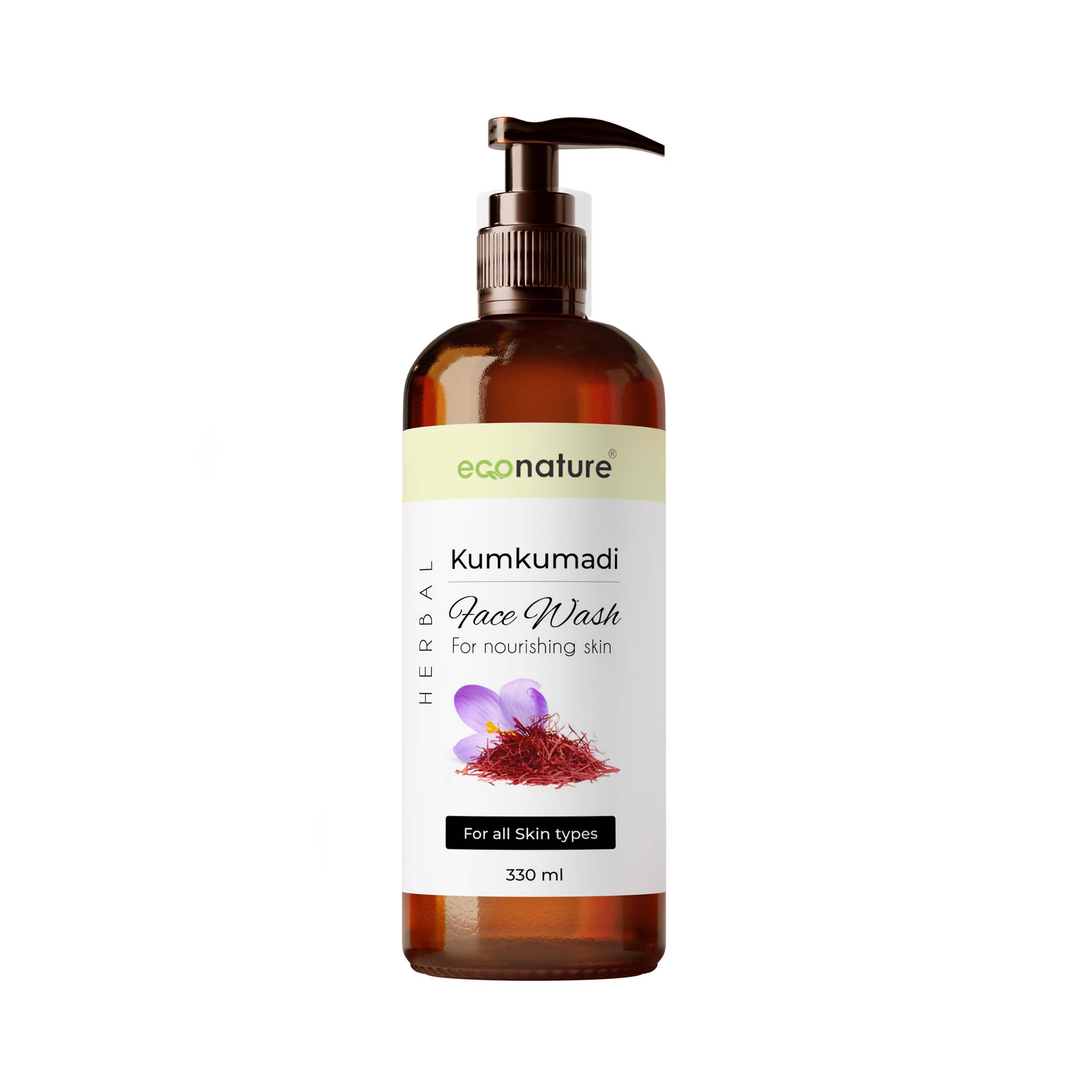 Econature Enzyme Cleanser Face Wash for Women & Men - Gentle Foaming Exfoliating Kumkumadi Facial Cleanser 11.2oz (330ml) - Perfect for Daily Skincare Routine & Acne-Prone Skin