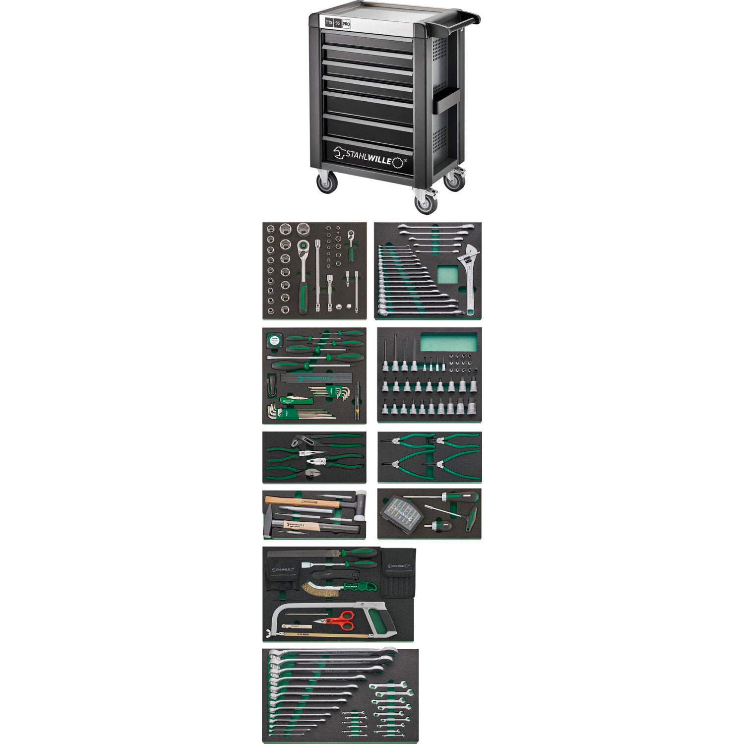 Stahlwille 97830258 Professional Tool Set - High-Quality Assorted Tools for Mechanics & DIY Projects | Perfect for Home Repair, Automotive Work & Construction