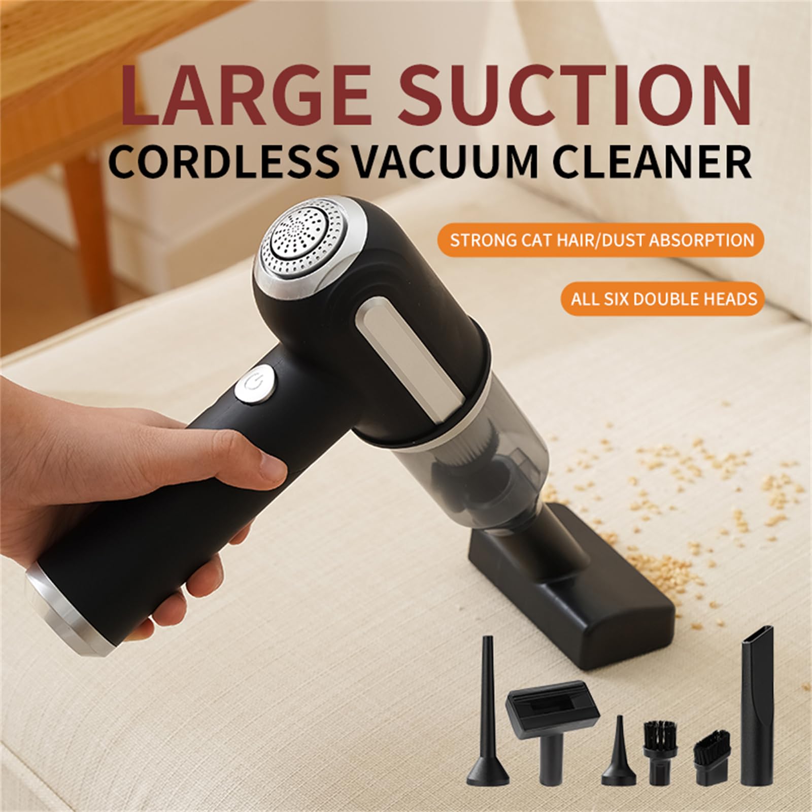 Powerful Handheld Vacuum Cleaner with Multi-Nozzles - Portable Car Vacuum & Air Duster for Home, Office, and Auto Detailing | Perfect for Car Seats, Keyboards, and Tight Spaces