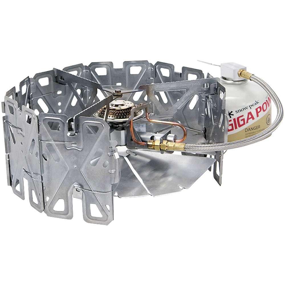 Snow Peak GeoShield Camping Stove - Compact Portable Gas Burner for Backpacking, Hiking & Outdoor Cooking | Perfect for Camping Trips, Picnics & Emergency Preparedness
