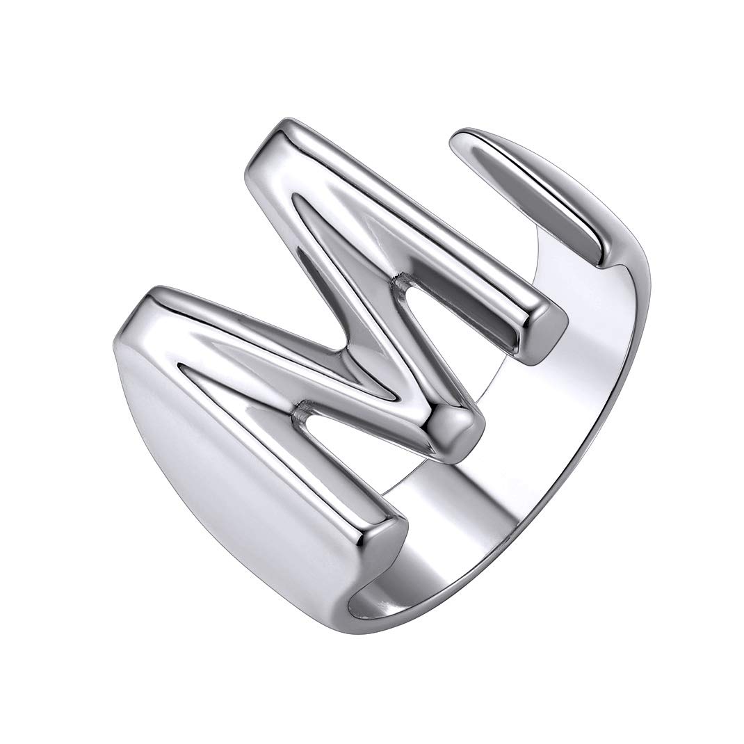 GOLDCHIC Adjustable Initial Letter Ring A-Z | Personalized Women's Jewelry Gift for Mom & Girls | Everyday Wear & Special Occasions
