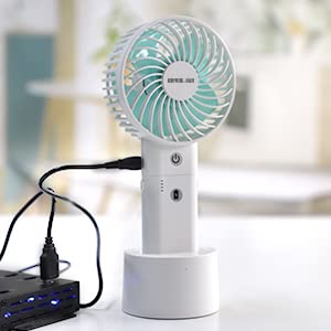 Portable Handheld Fan with Power Bank - Rechargeable Battery Operated Mini Fan, 3 Speed Levels & 5-20 Hours Runtime - Perfect for Outdoor Camping, Travel, Hiking, Beach, and Summer Activities