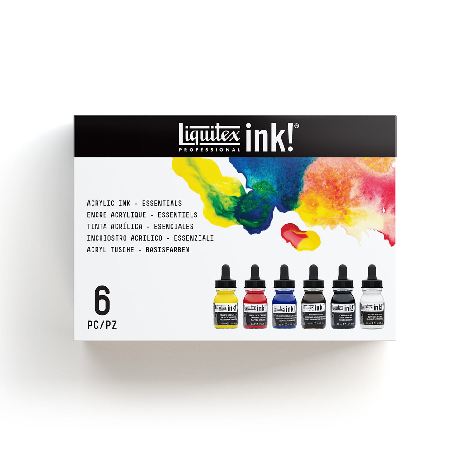 Premium Acrylic Ink Set - 6 Vibrant Colors (30ml Each) for Artists, Calligraphy & DIY Crafts - Perfect for Canvas, Paper & Fabric Painting