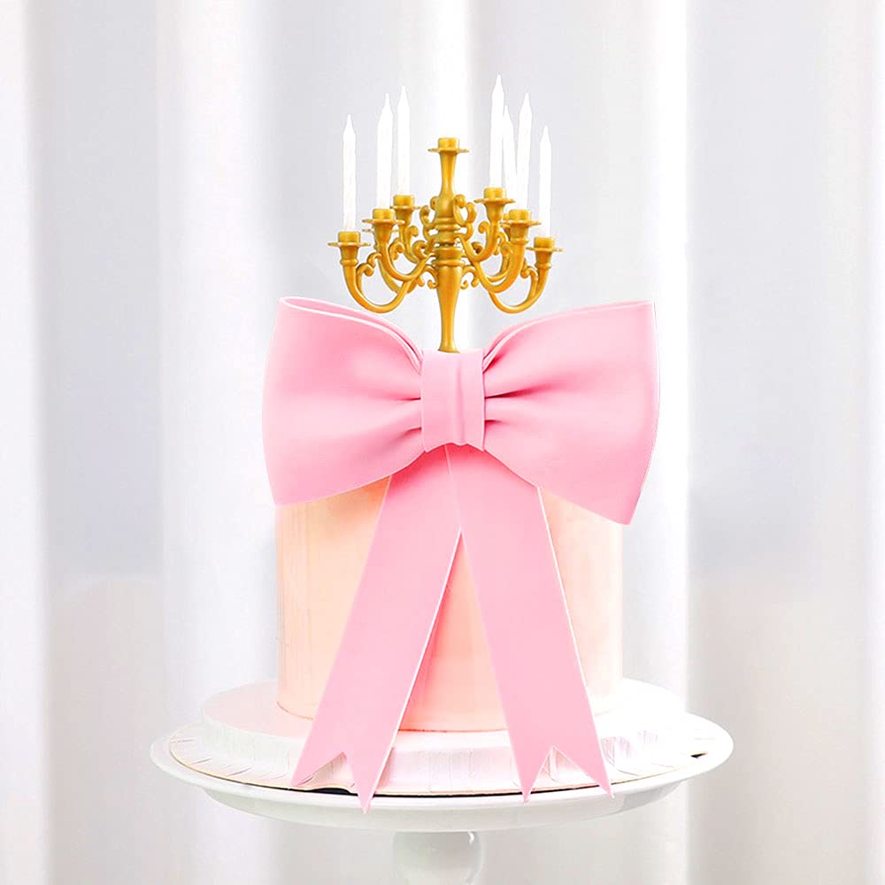 Pink Bow Cake Topper - Elegant Baby Girl Cake Decoration for Birthday & Baby Shower - Adorable EVA Bow for Desserts, Cupcakes, and Special Celebrations