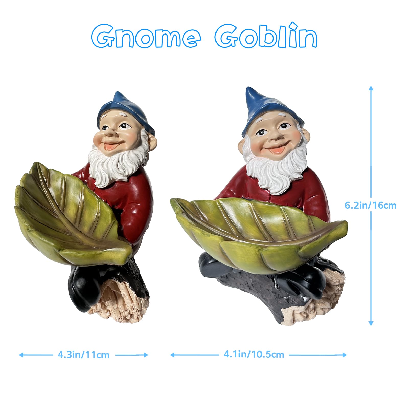 Spring Garden Gnome Bird Feeder with Birdbath - Outdoor Decor for Yard, Patio, Lawn & Porch - Unique Garden Gift for Bird Lovers - Perfect for Spring Gardening & Backyard Birdwatching