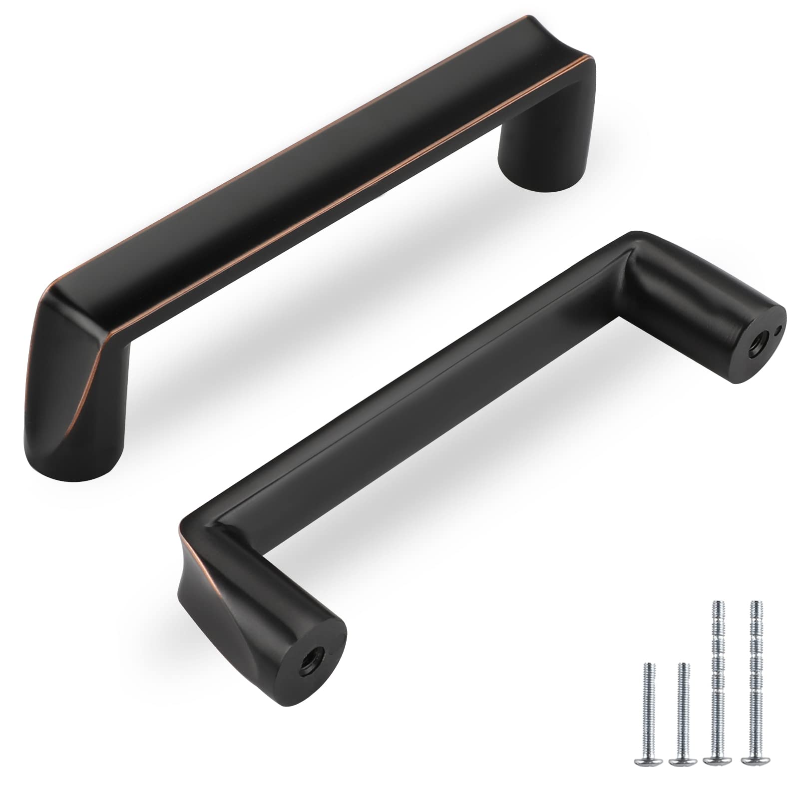 Oil Rubbed Bronze Kitchen Cabinet Handles - 10 Pack (3-3/4