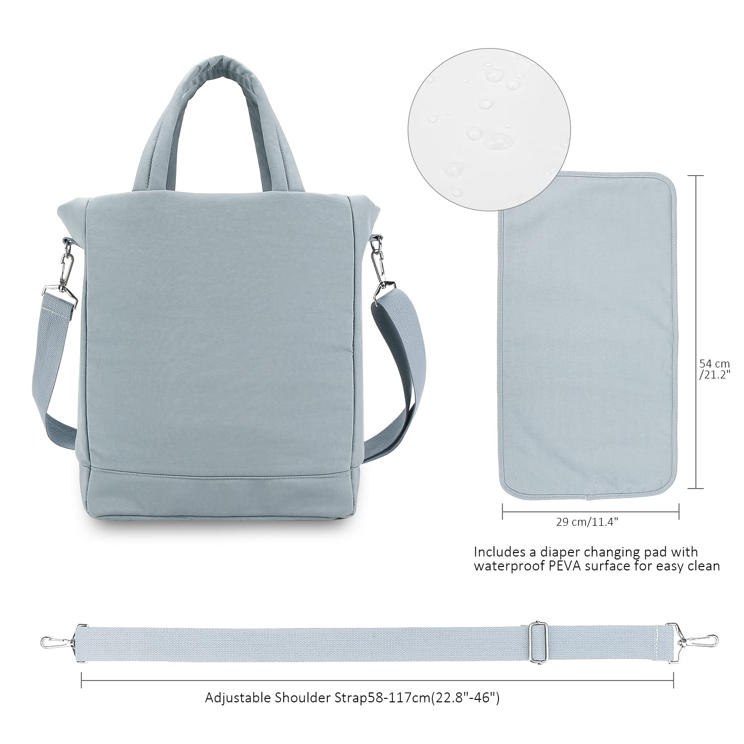 Lmbabter Multifunctional Diaper Bag Tote with Pacifier Case & Changing Pad - Large Waterproof Baby Bag for Travel, Hospital, Daycare - Perfect as Weekender Bag for Moms & Dads