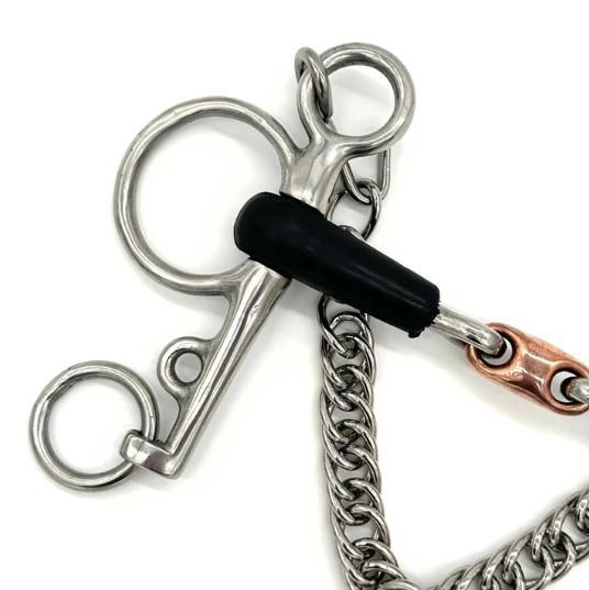 AJR Rubber Copper French Link Pelham Bit - Comfortable Horse Bit for Dressage & Jumping - Perfect for Training & Show Riding
