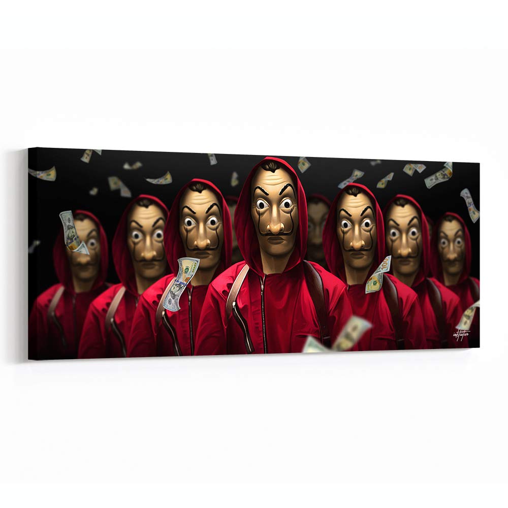 Inktuitive 'Heist' Money Motivational Wall Art Canvas Print - Modern Home & Office Décor for Bedroom, Living Room, Business - 24x10 Inches - Perfect for Inspiration & Wealth Mindset