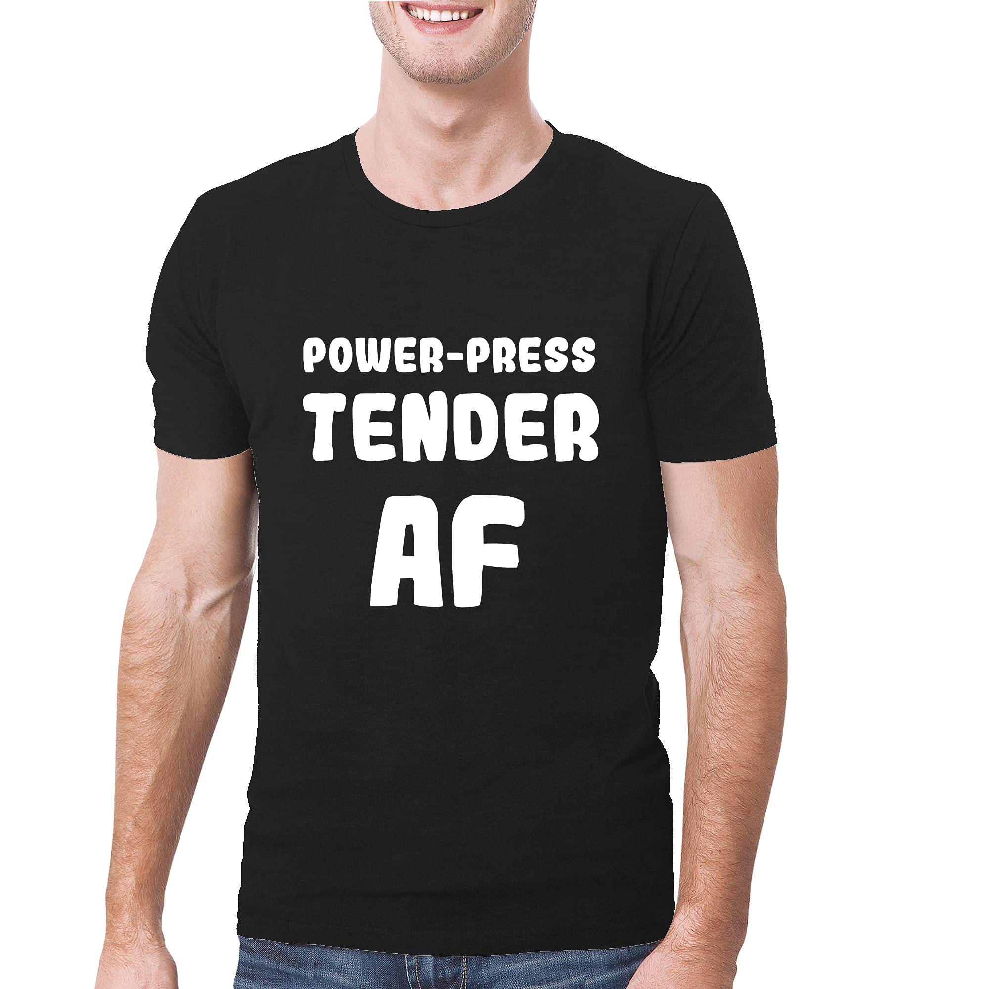Power-Press Tender AF - Ultra Soft & Comfortable Men's T-Shirt for Casual Wear, Gym, and Everyday Outfits | Breathable Cotton Tee