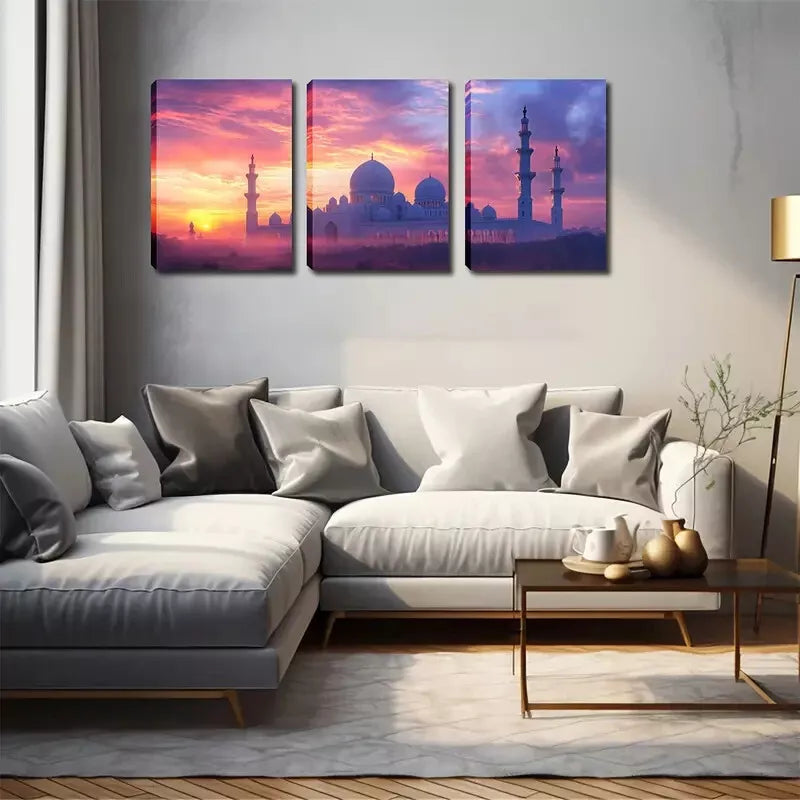 3-Piece Magical Religious Landmark Wall Art Set - Framed Canvas Prints 40x60cm - High Quality Australian Made Wall Decor - Perfect for Living Room, Bedroom & Office Decor
