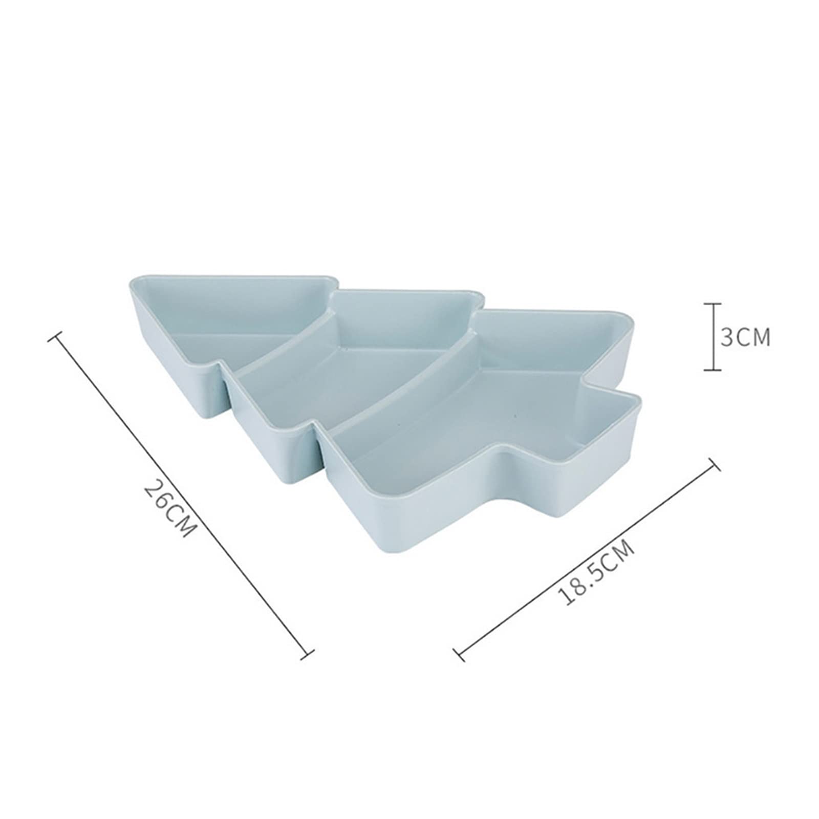 Creative Christmas Tree Shaped Fruit Bowl - Blue Plastic Snack Plate for Candy, Nuts, Dry Fruits - Perfect for Breakfast, Dessert, Wedding & Party Serving - Durable Dinner Tray for Holiday Gatherings and Family Meals